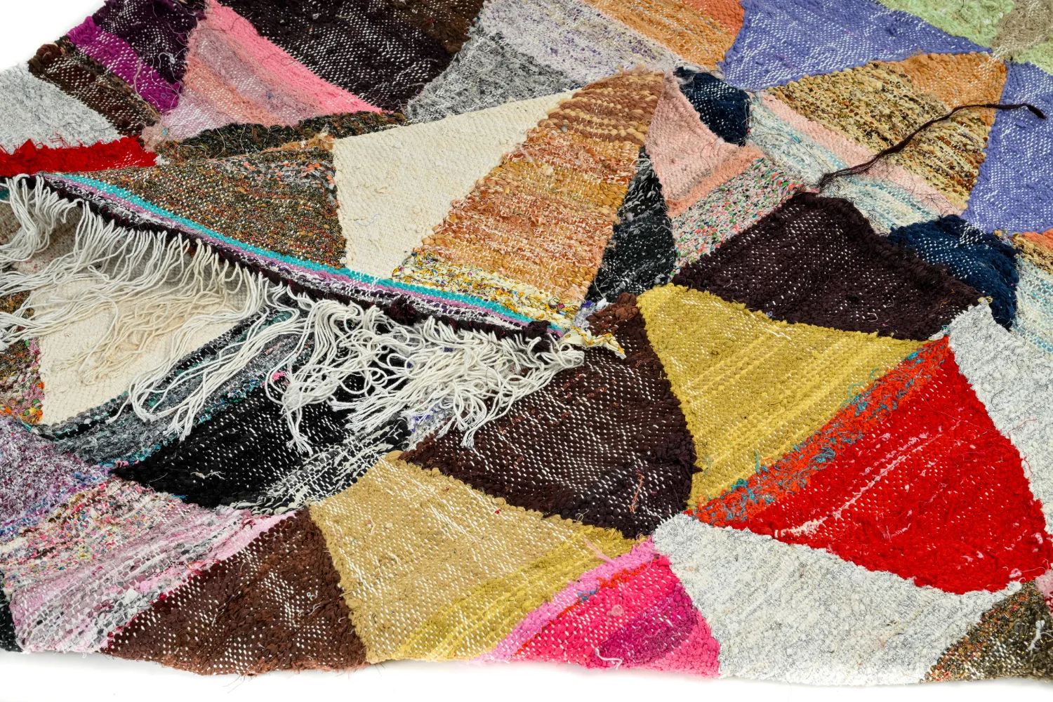 Marokkolainen Kilim matto Boucherouite 145 x 270 cm