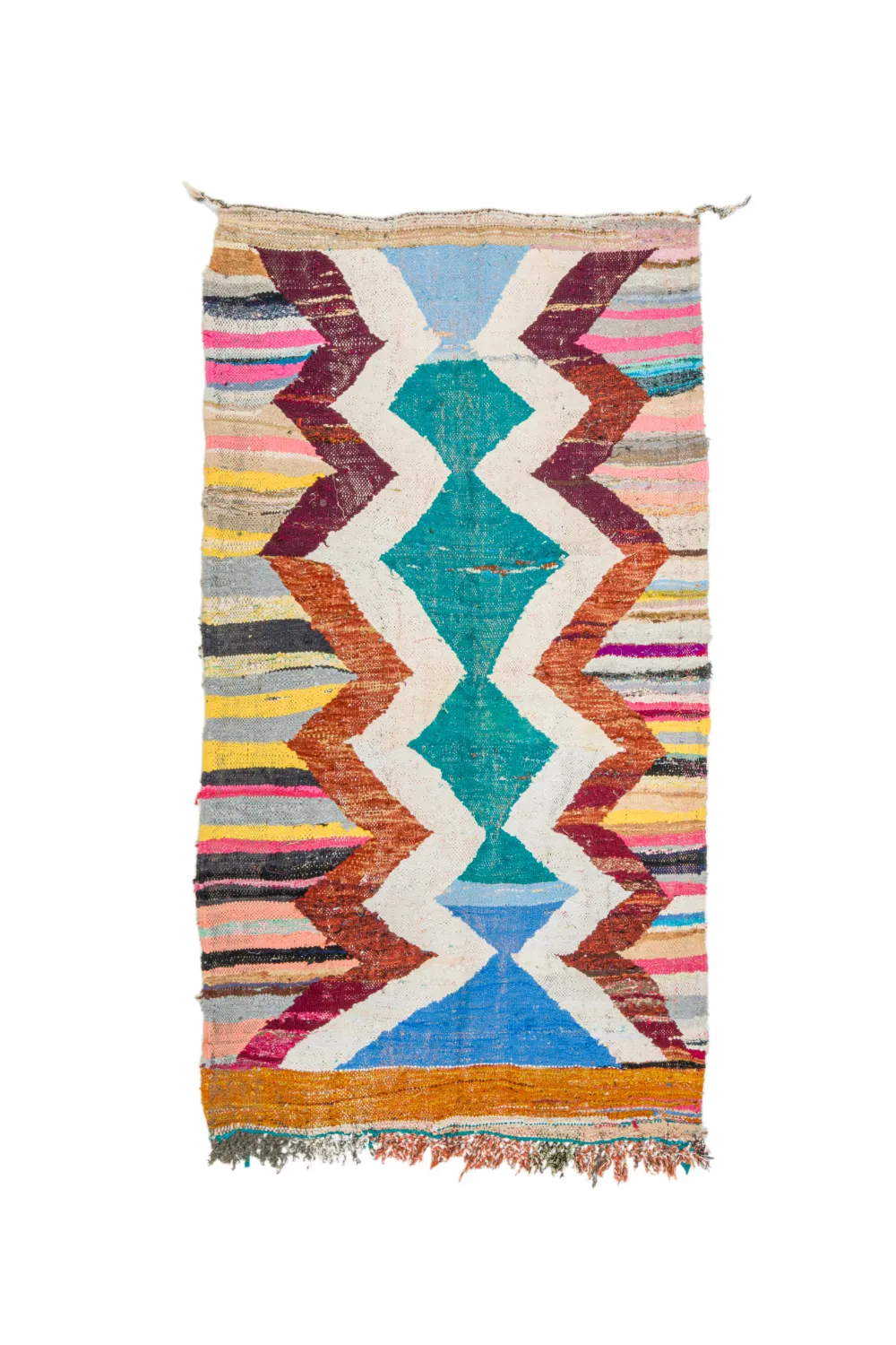 Marokkolainen Kilim matto Boucherouite 125 x 225 cm