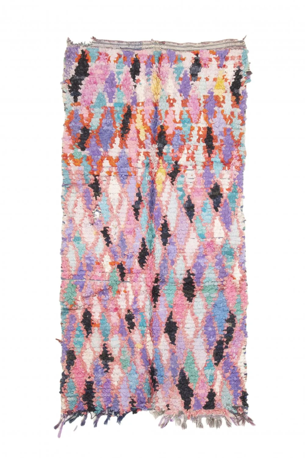Marokkolainen Kilim matto Boucherouite 220 x 105 cm