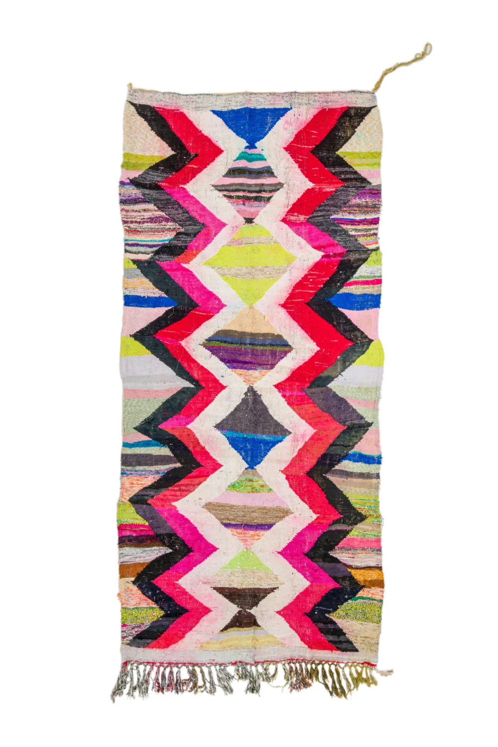 Marokkolainen Kilim matto Boucherouite 135 x 305 cm