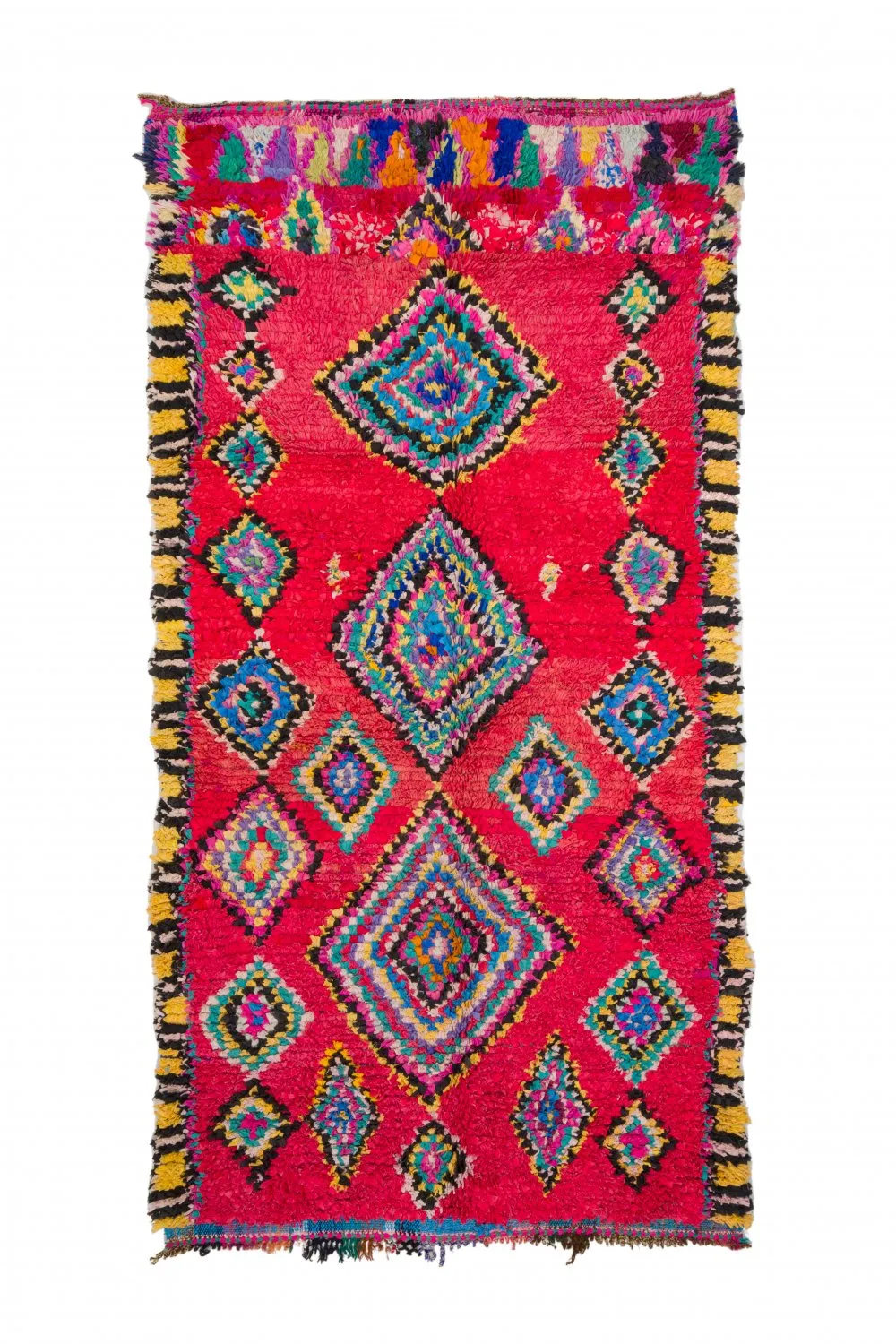 Marokkolainen Kilim matto Boucherouite 290 x 140 cm