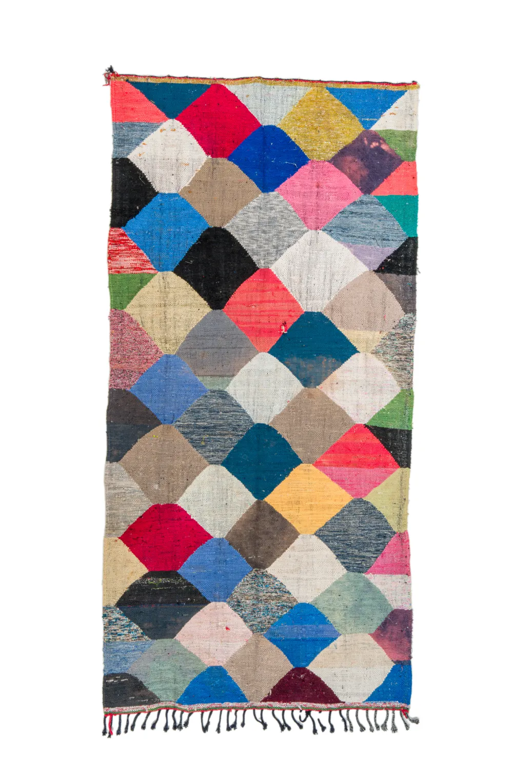 Marokkolainen Kilim matto Boucherouite 145 x 300 cm