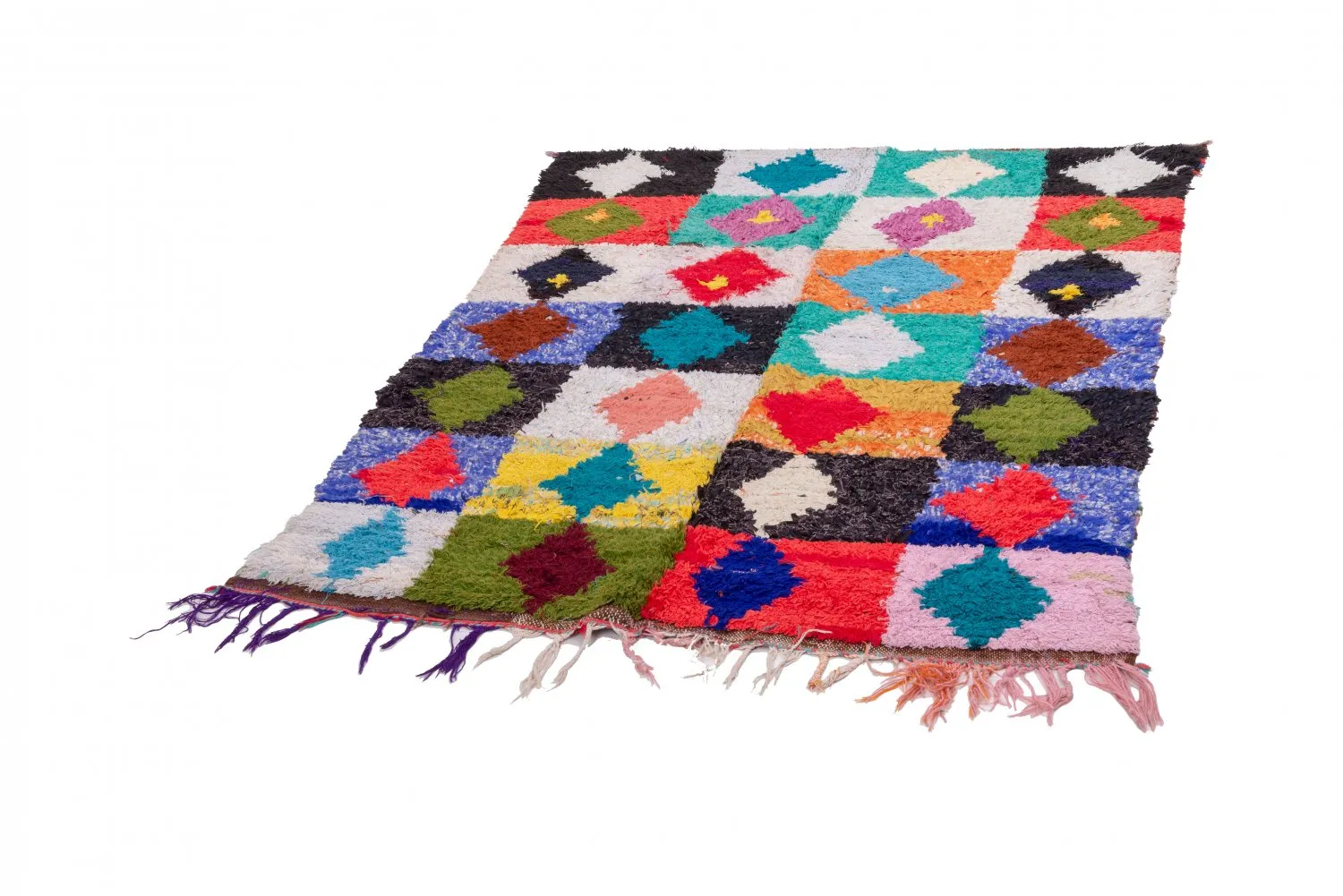 Marokkolainen Kilim matto Boucherouite 200 x 140 cm