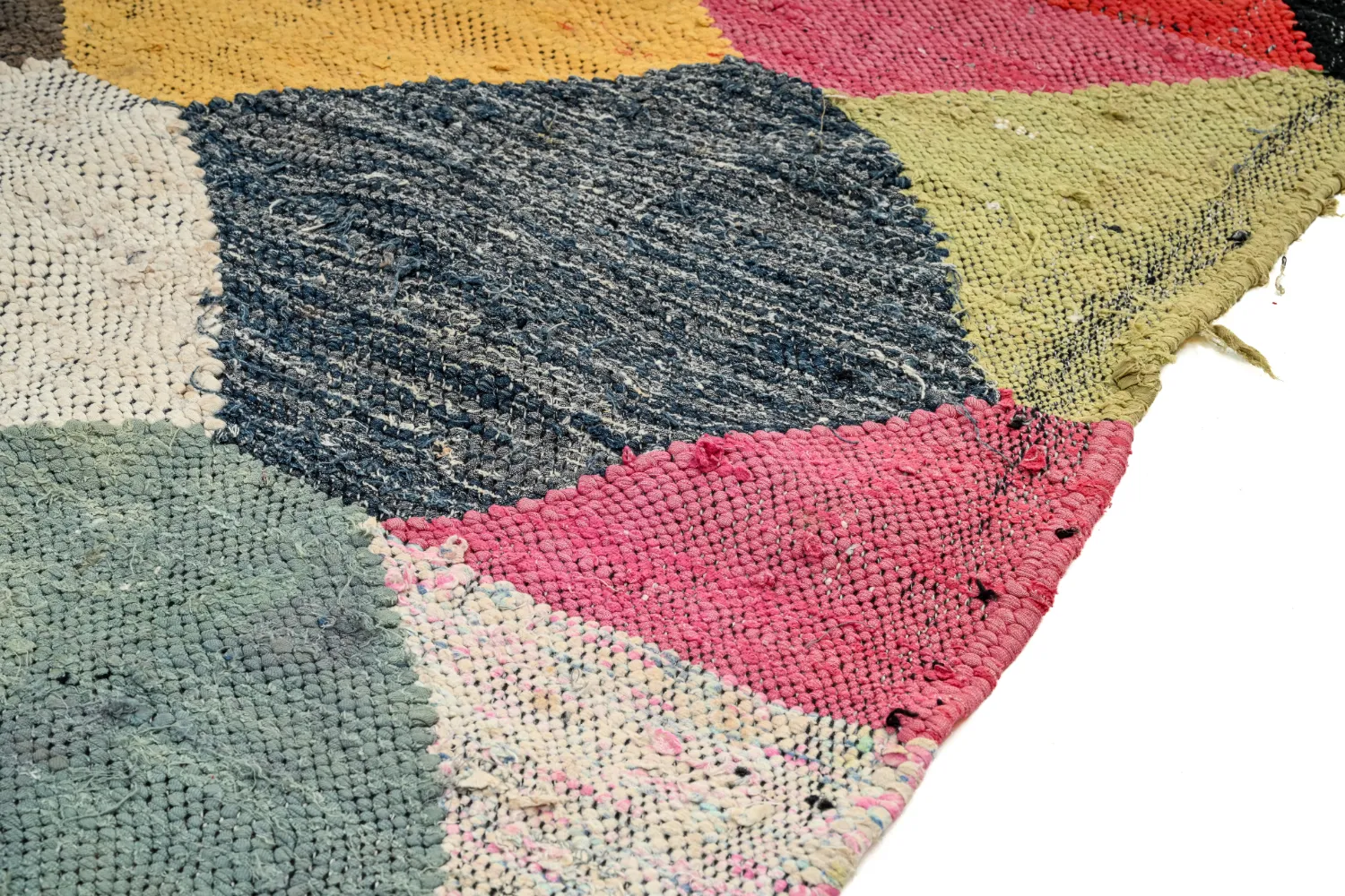 Marokkolainen Kilim matto Boucherouite 145 x 300 cm