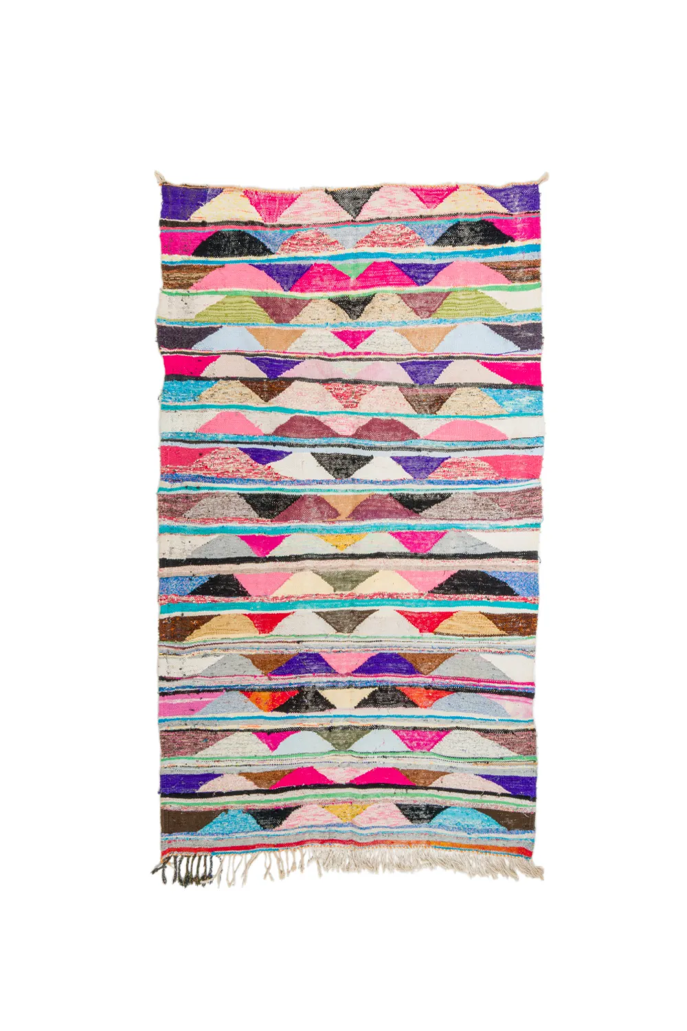 Marokkolainen Kilim matto Boucherouite 145 x 250 cm