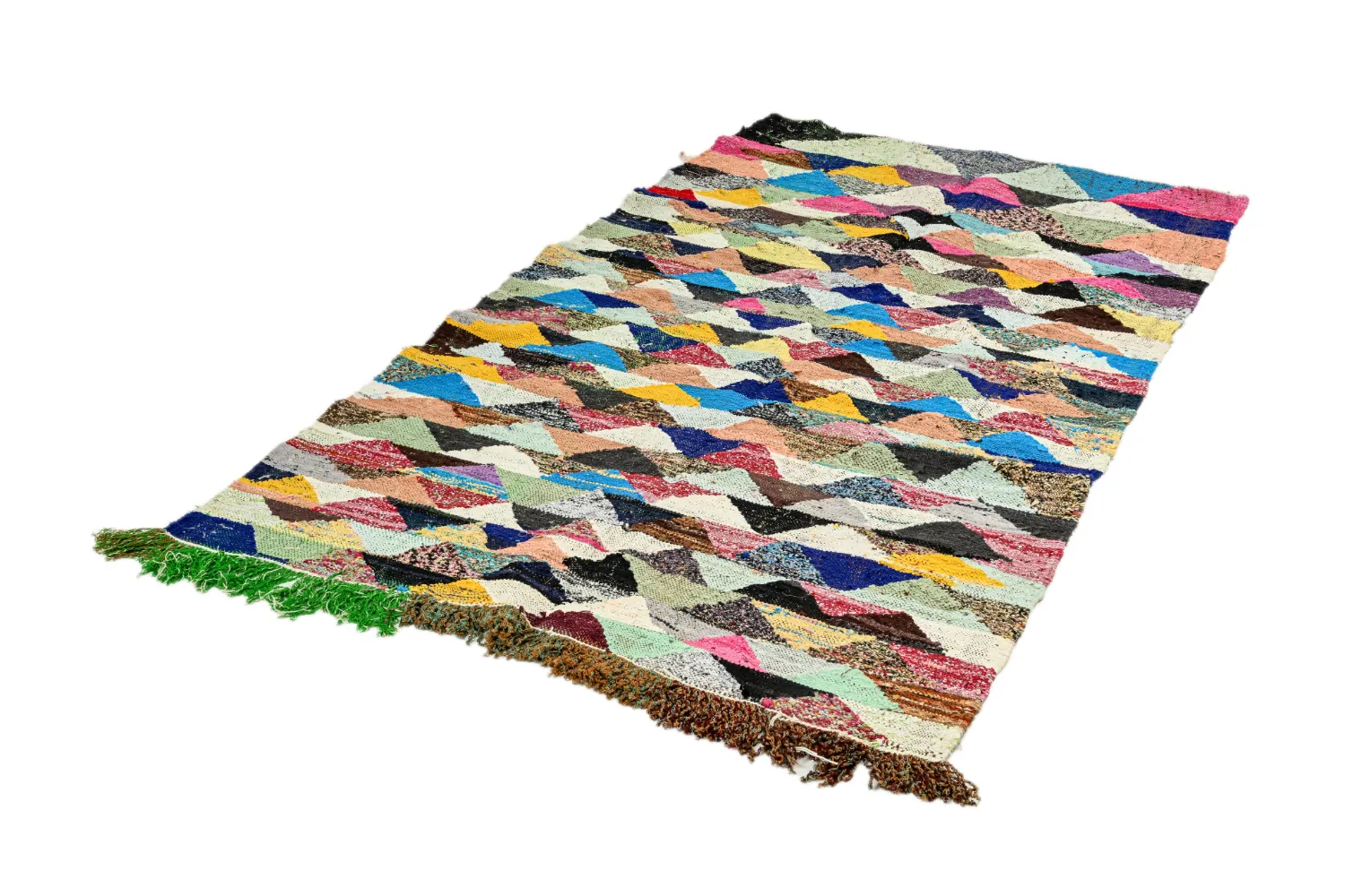 Marokkolainen Kilim matto Boucherouite 125 x 225 cm
