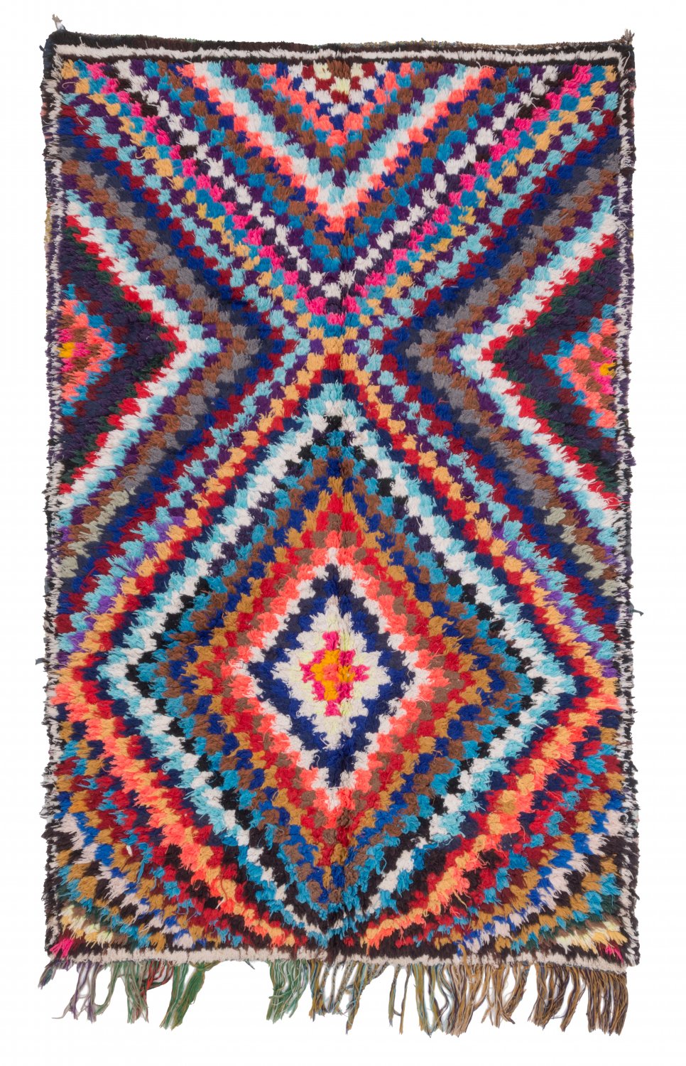 Marokkolainen Kilim matto Boucherouite 210 x 140 cm