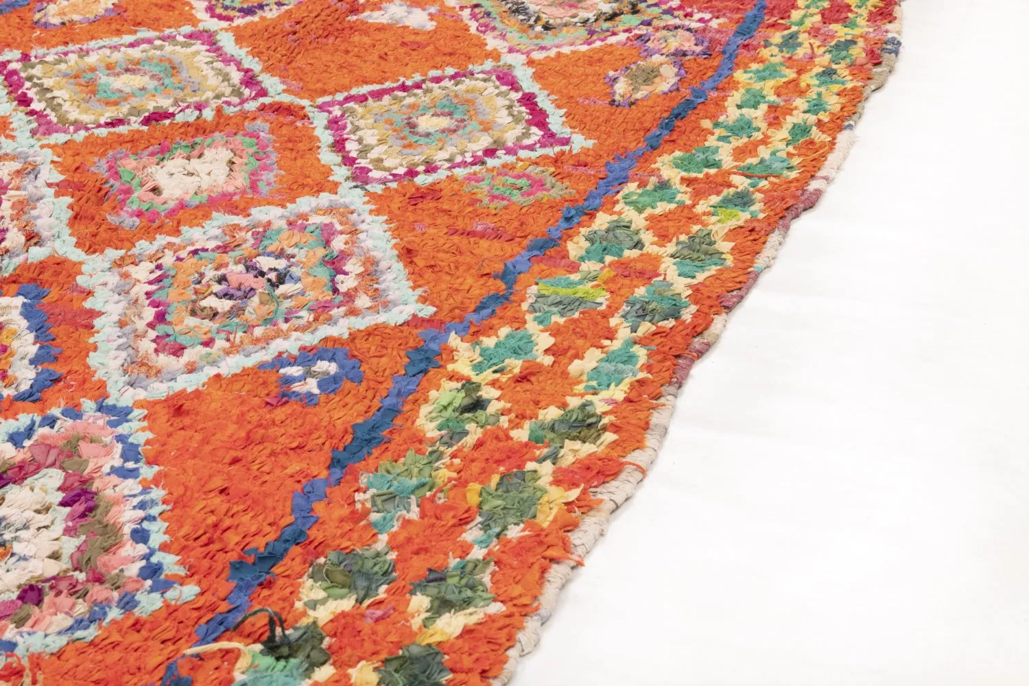 Marokkolainen Kilim matto Boucherouite 285 x 100 cm