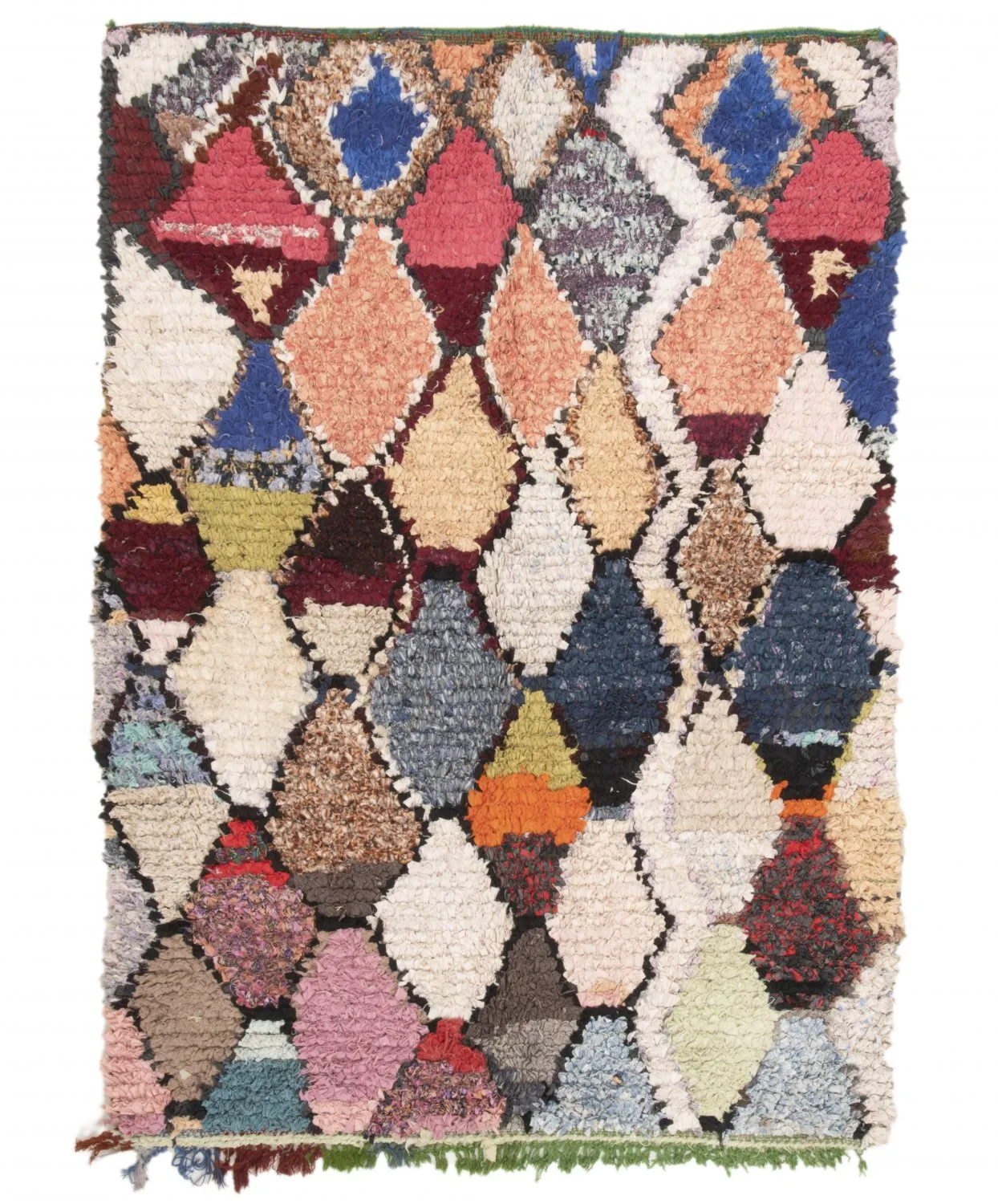 Marokkolainen Kilim matto Boucherouite 200 x 145 cm