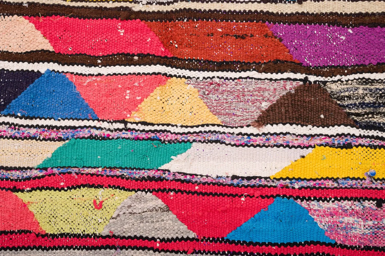 Marokkolainen Kilim matto Boucherouite 130 x 225 cm
