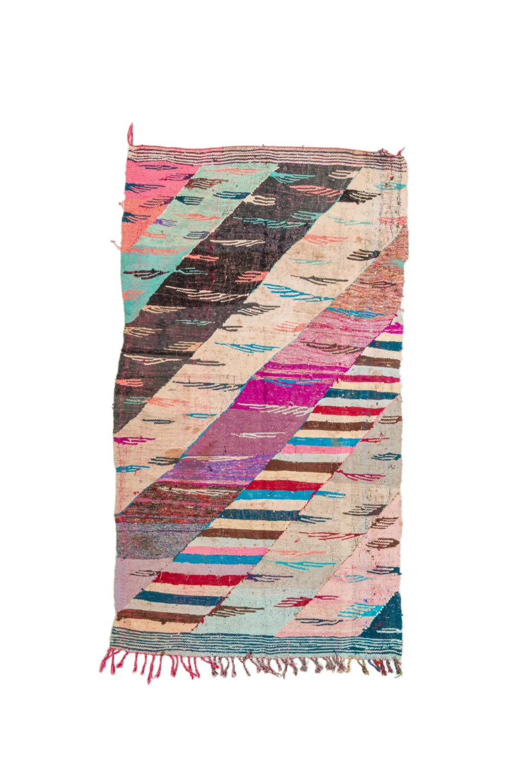 Marokkolainen Kilim matto Boucherouite 135 x 245 cm