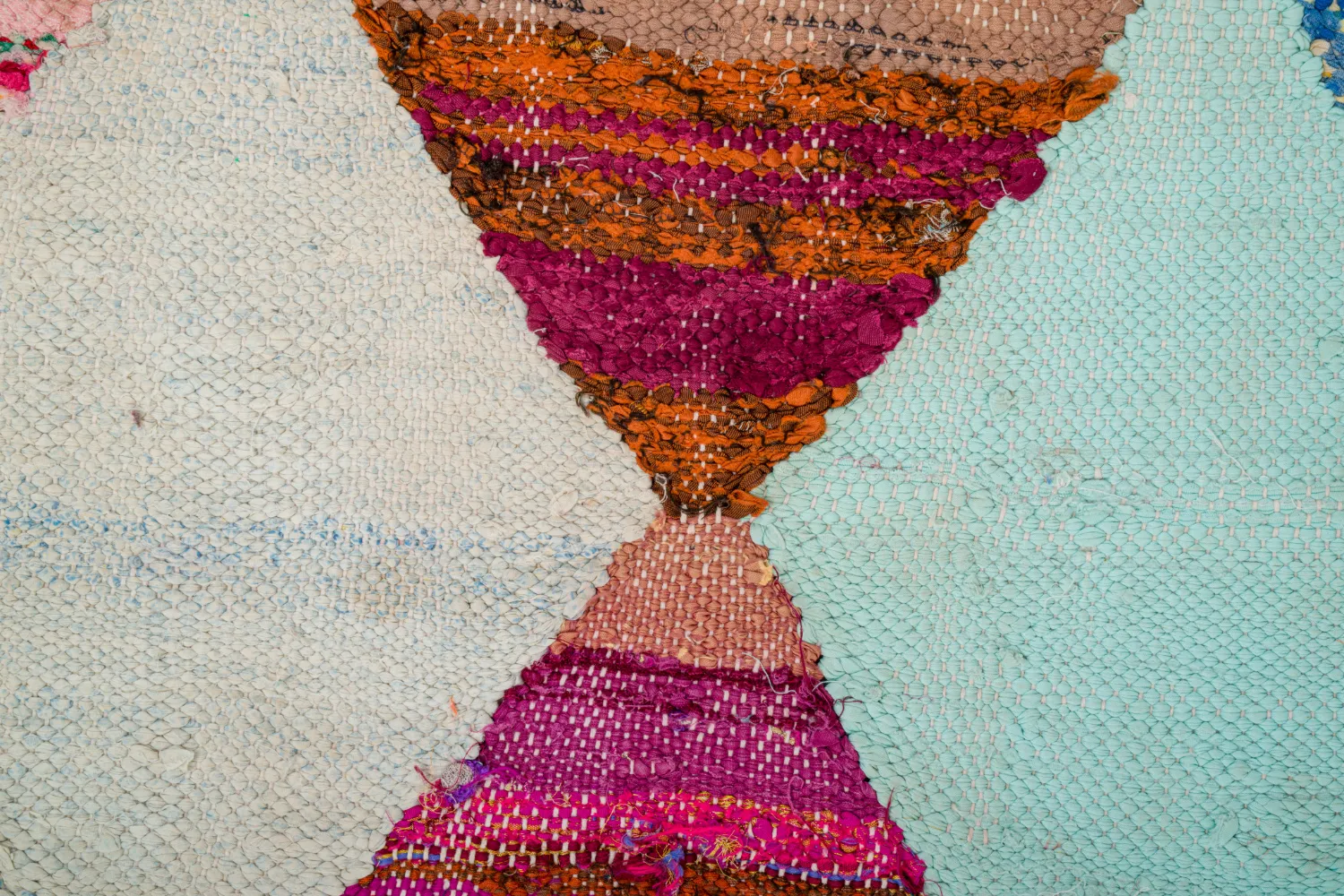 Marokkolainen Kilim matto Boucherouite 140 x 250 cm
