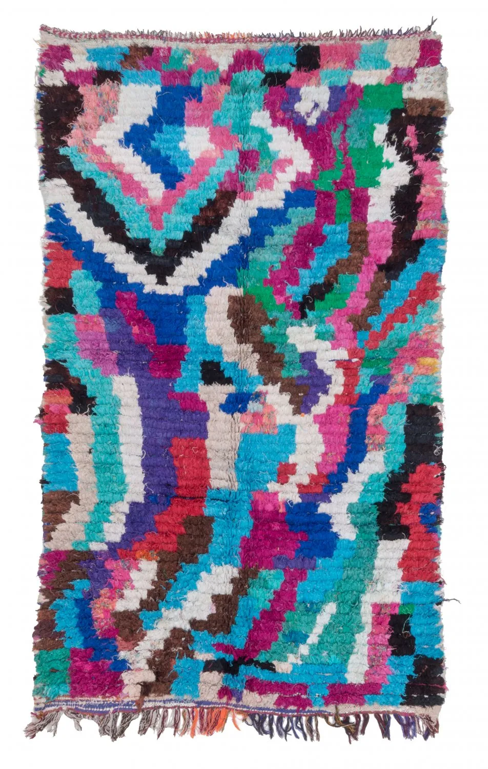 Marokkolainen Kilim matto Boucherouite 210 x 120 cm