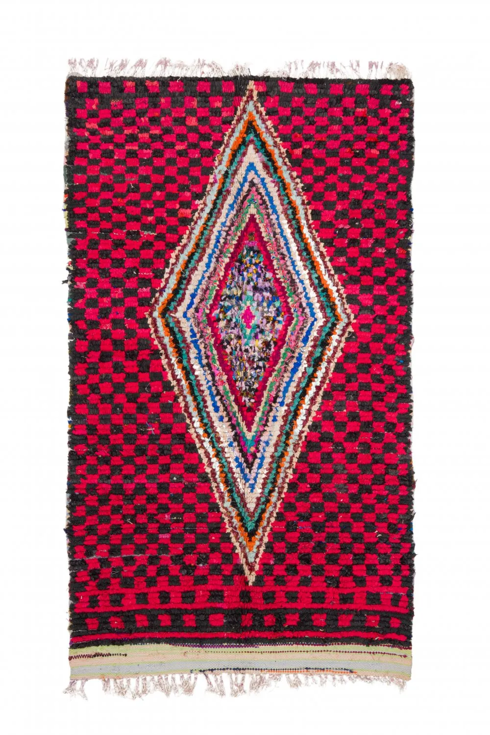 Marokkolainen Kilim matto Boucherouite 255 x 145 cm