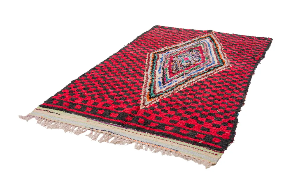 Marokkolainen Kilim matto Boucherouite 255 x 145 cm