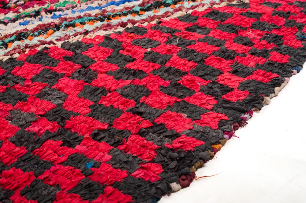 Marokkolainen Kilim matto Boucherouite 255 x 145 cm