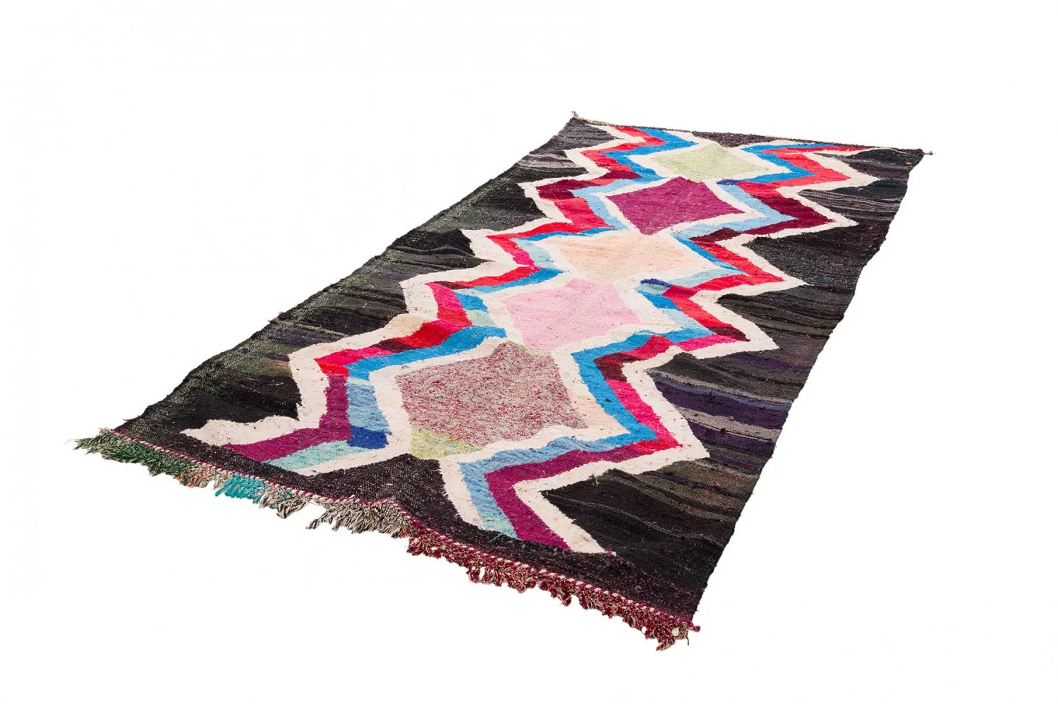 Marokkolainen Kilim matto Boucherouite 150 x 315 cm