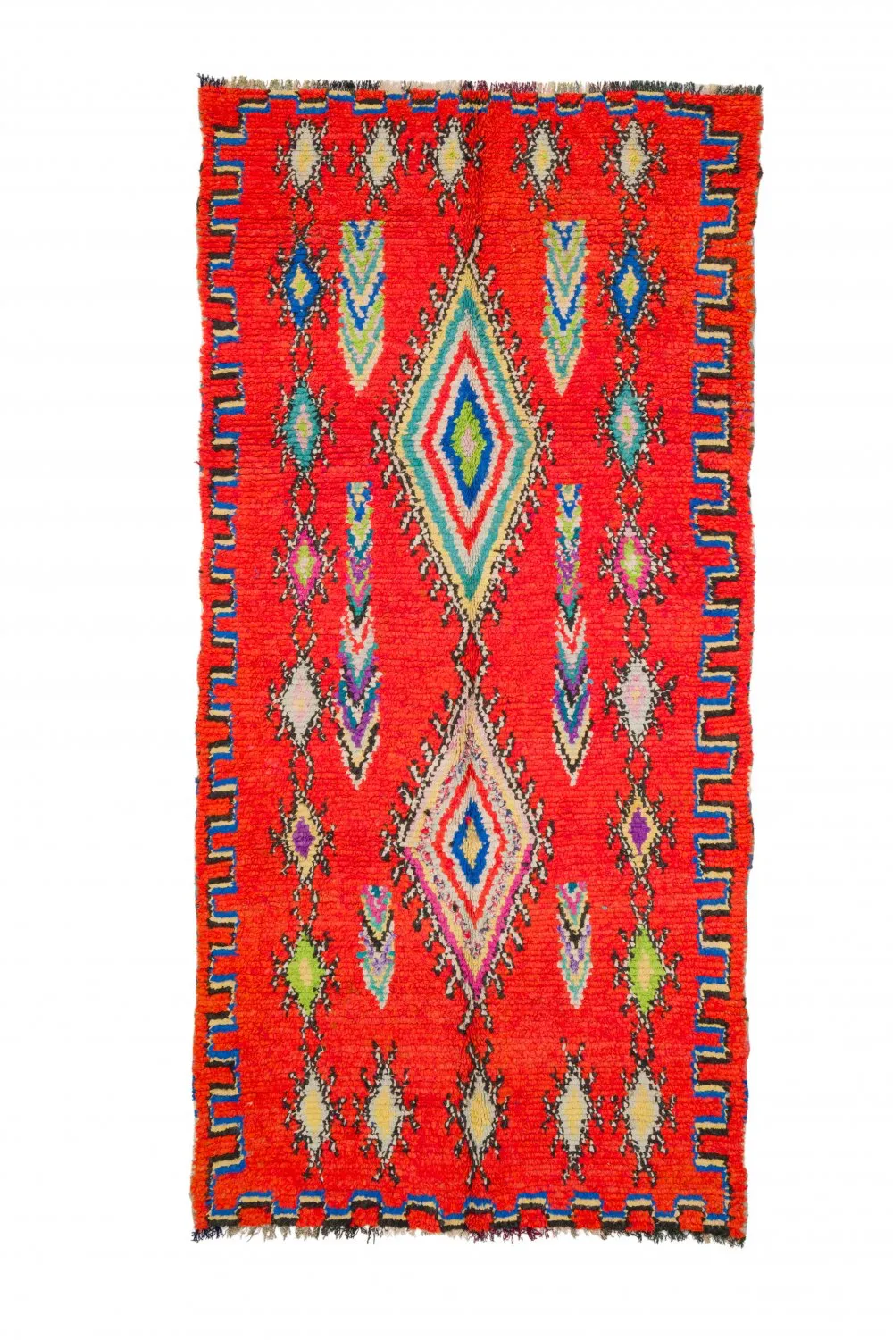 Marokkolainen Kilim matto Boucherouite 285 x 135 cm