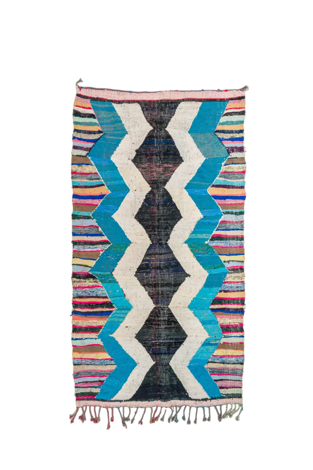 Marokkolainen Kilim matto Boucherouite 140 x 255 cm