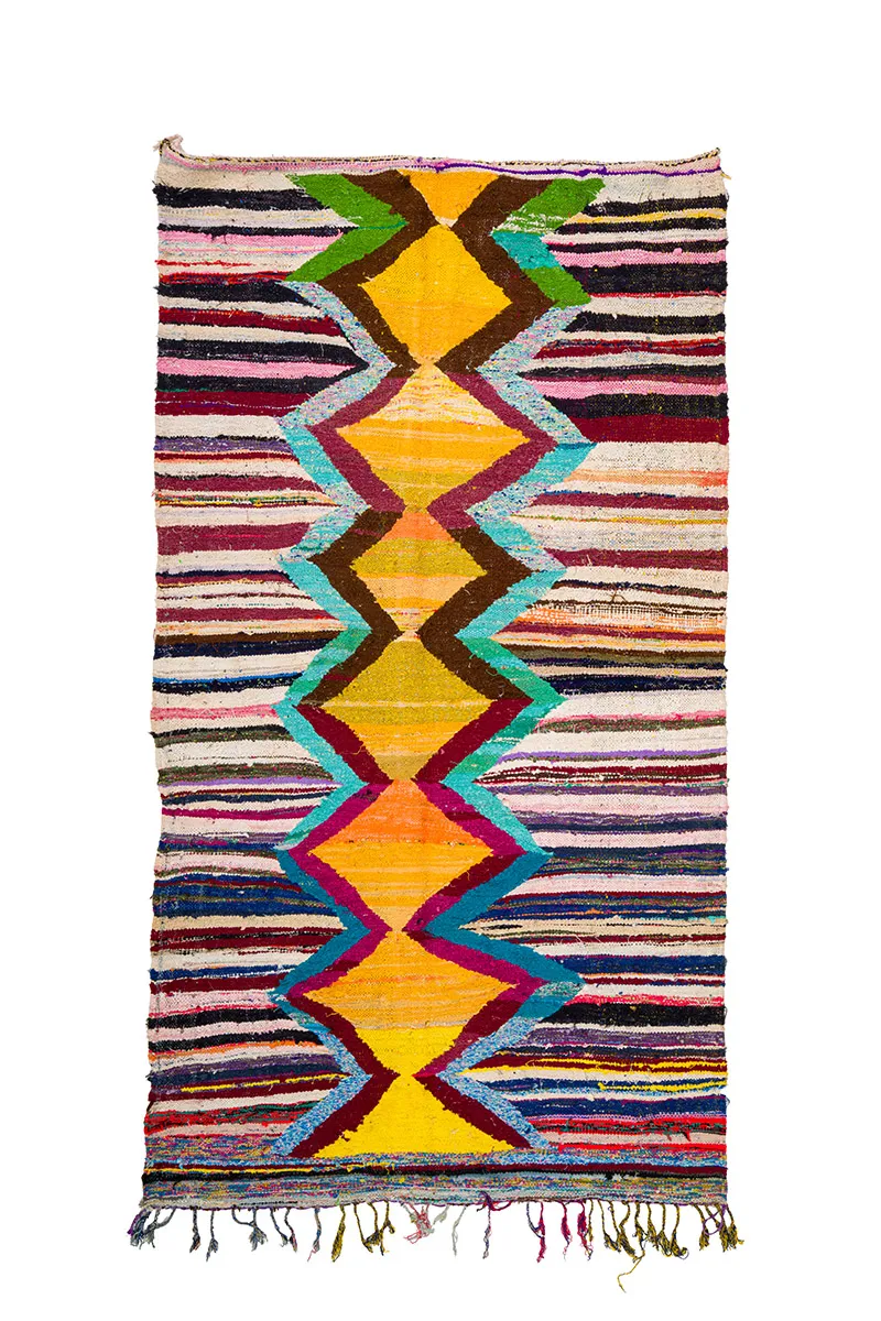 Marokkolainen Kilim matto Boucherouite 150 x 285 cm