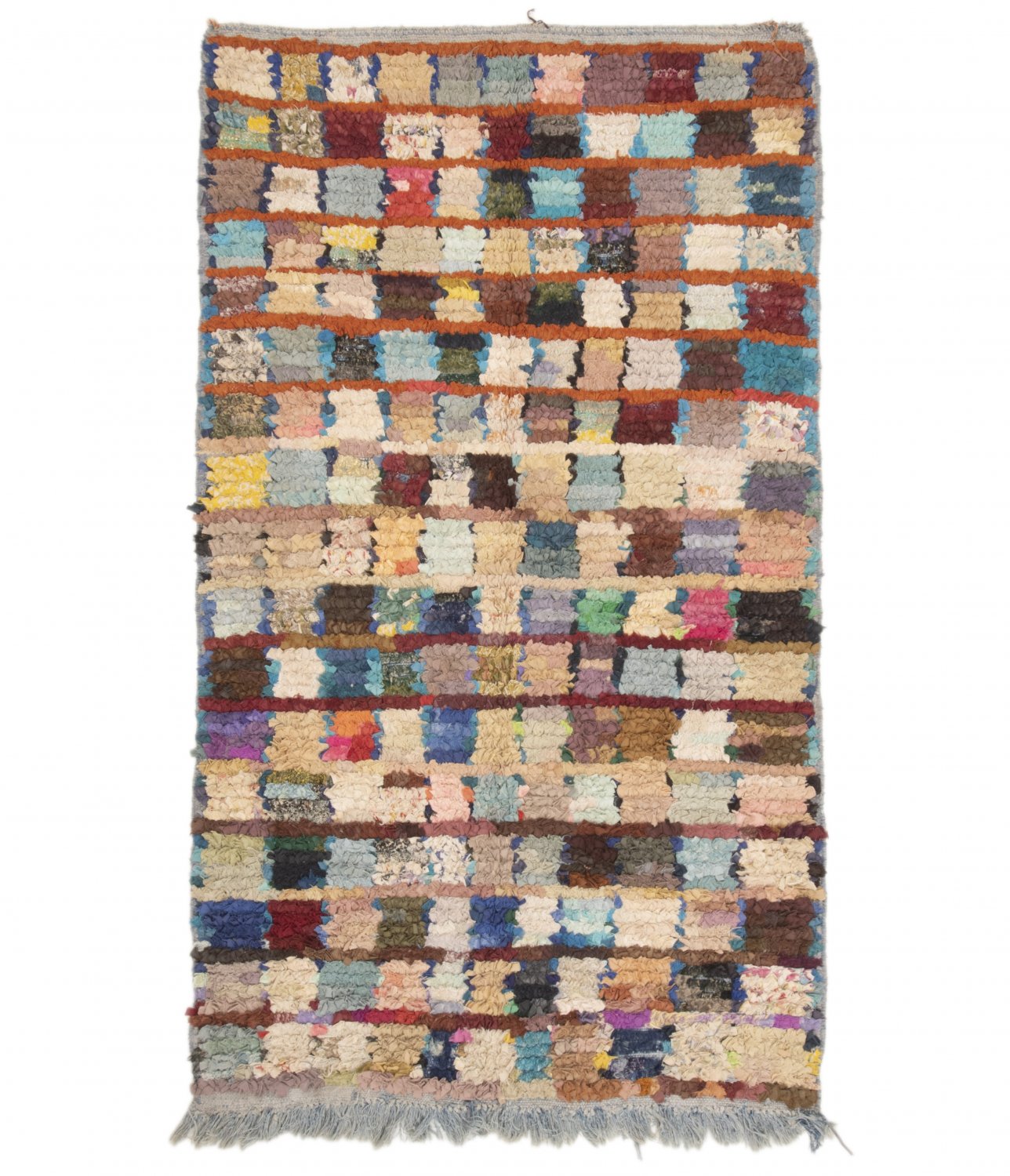 Marokkolainen Kilim matto Boucherouite 205 x 115 cm