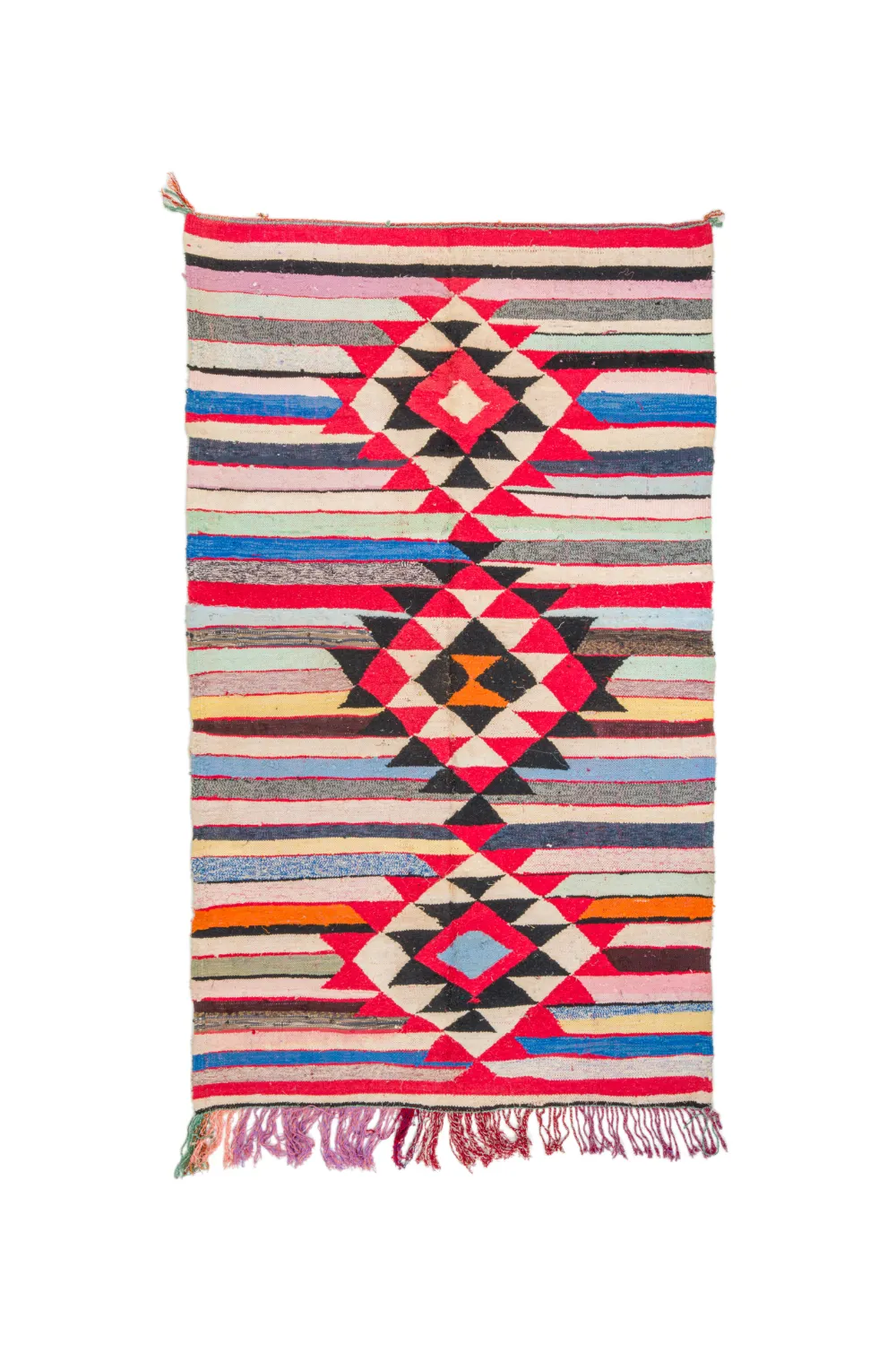 Marokkolainen Kilim matto Boucherouite 145 x 250 cm