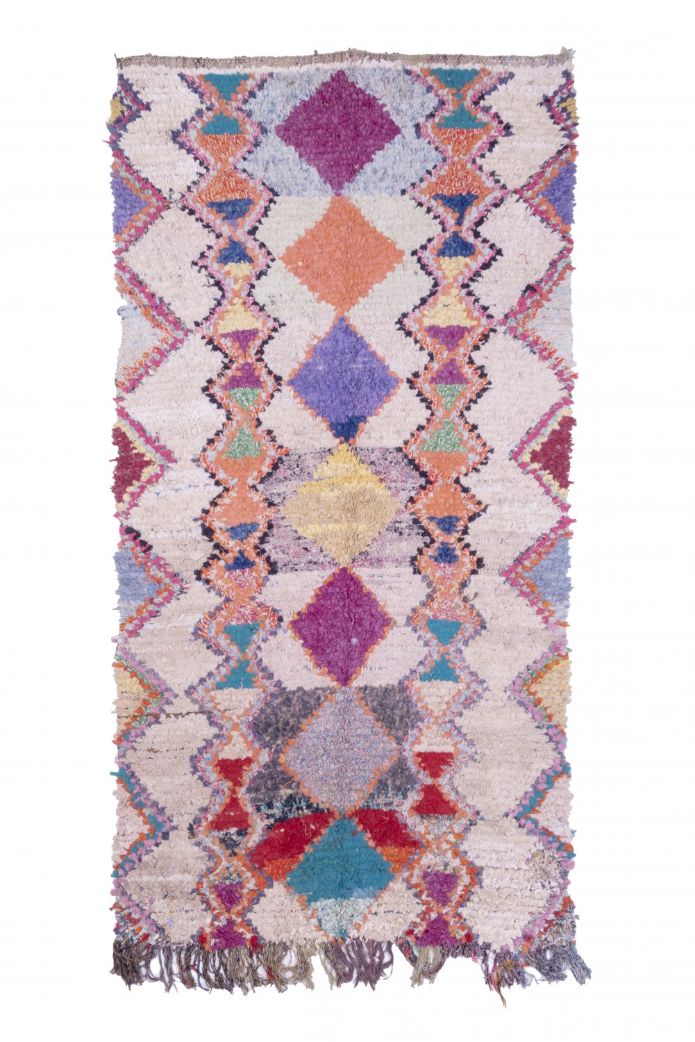 Marokkolainen Kilim matto Boucherouite 265 x 135 cm