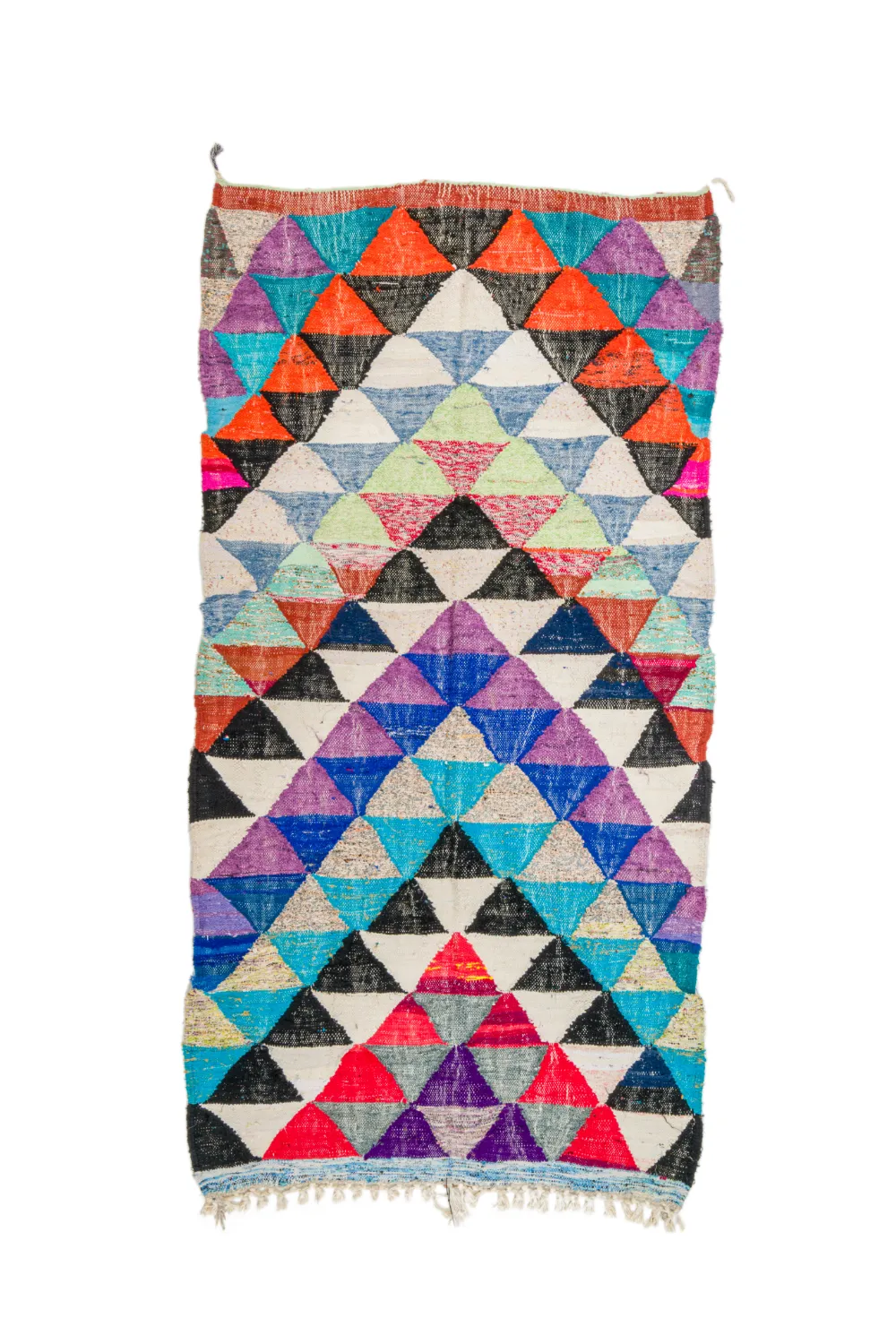 Marokkolainen Kilim matto Boucherouite 130 x 250 cm