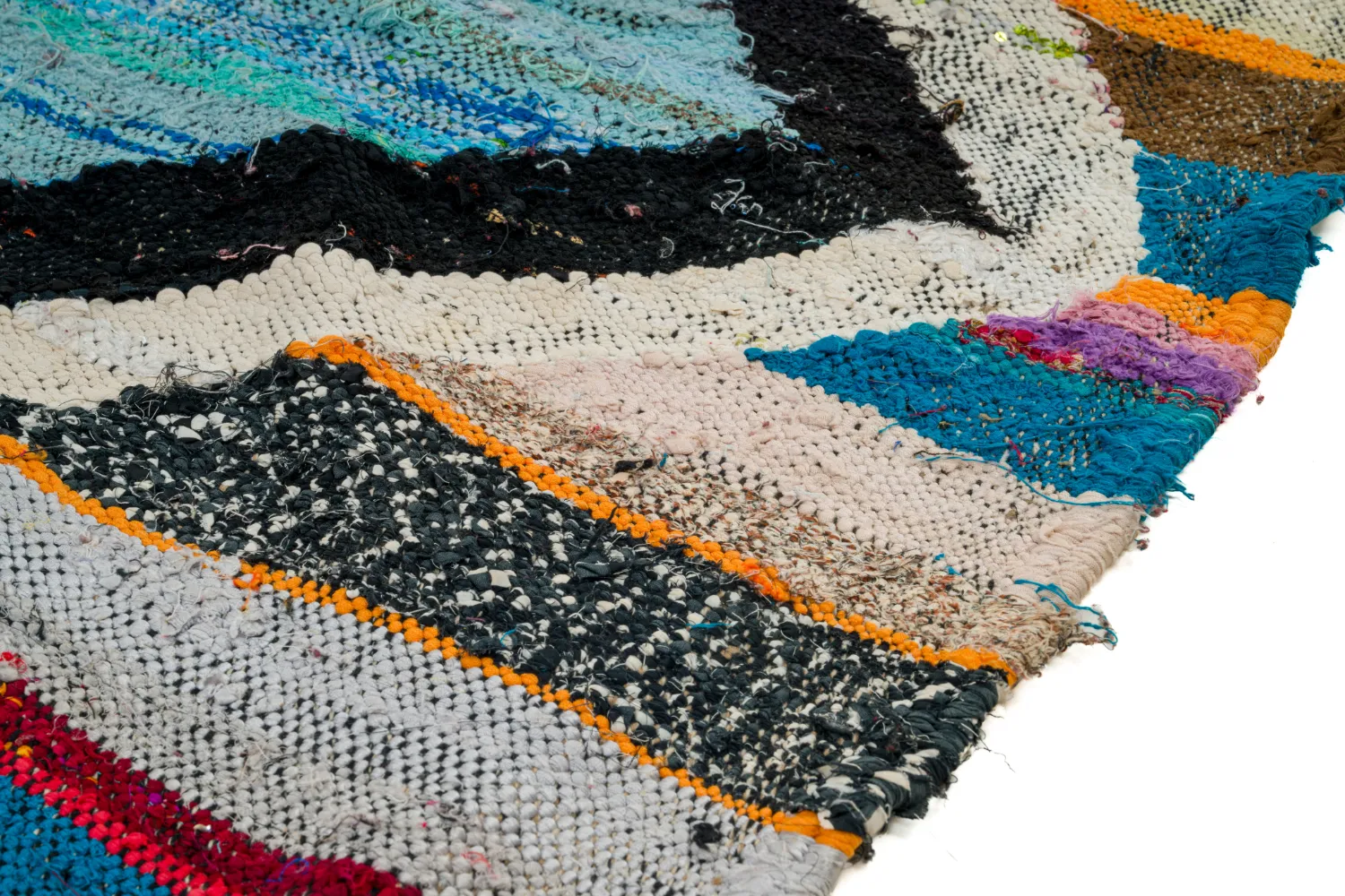 Marokkolainen Kilim matto Boucherouite 120 x 275 cm