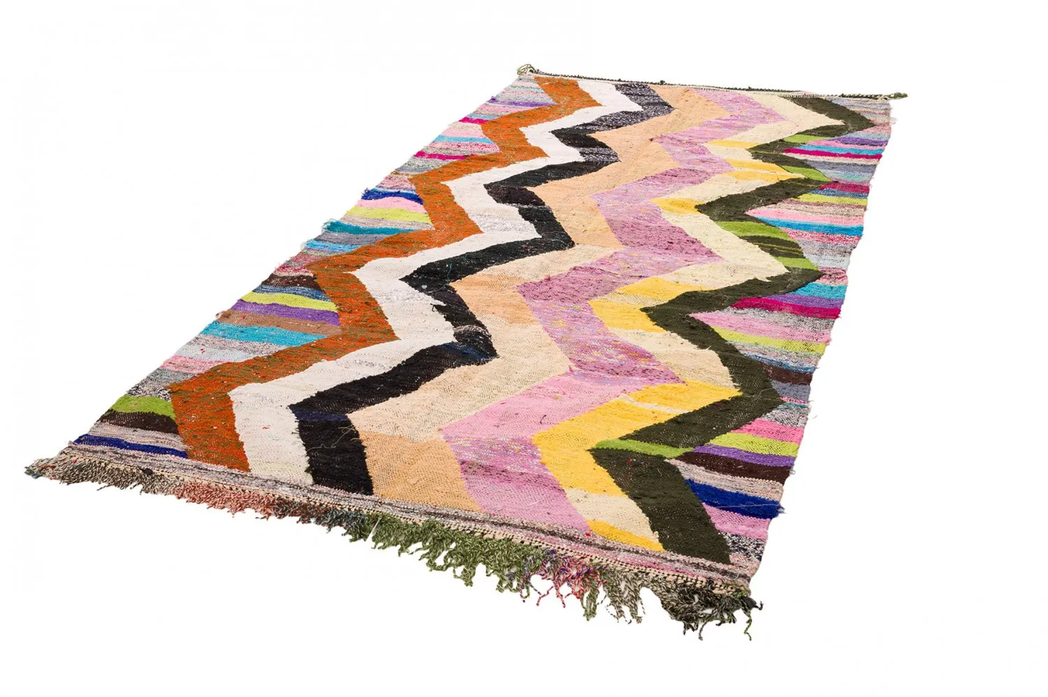 Marokkolainen Kilim matto Boucherouite 145 x 290 cm