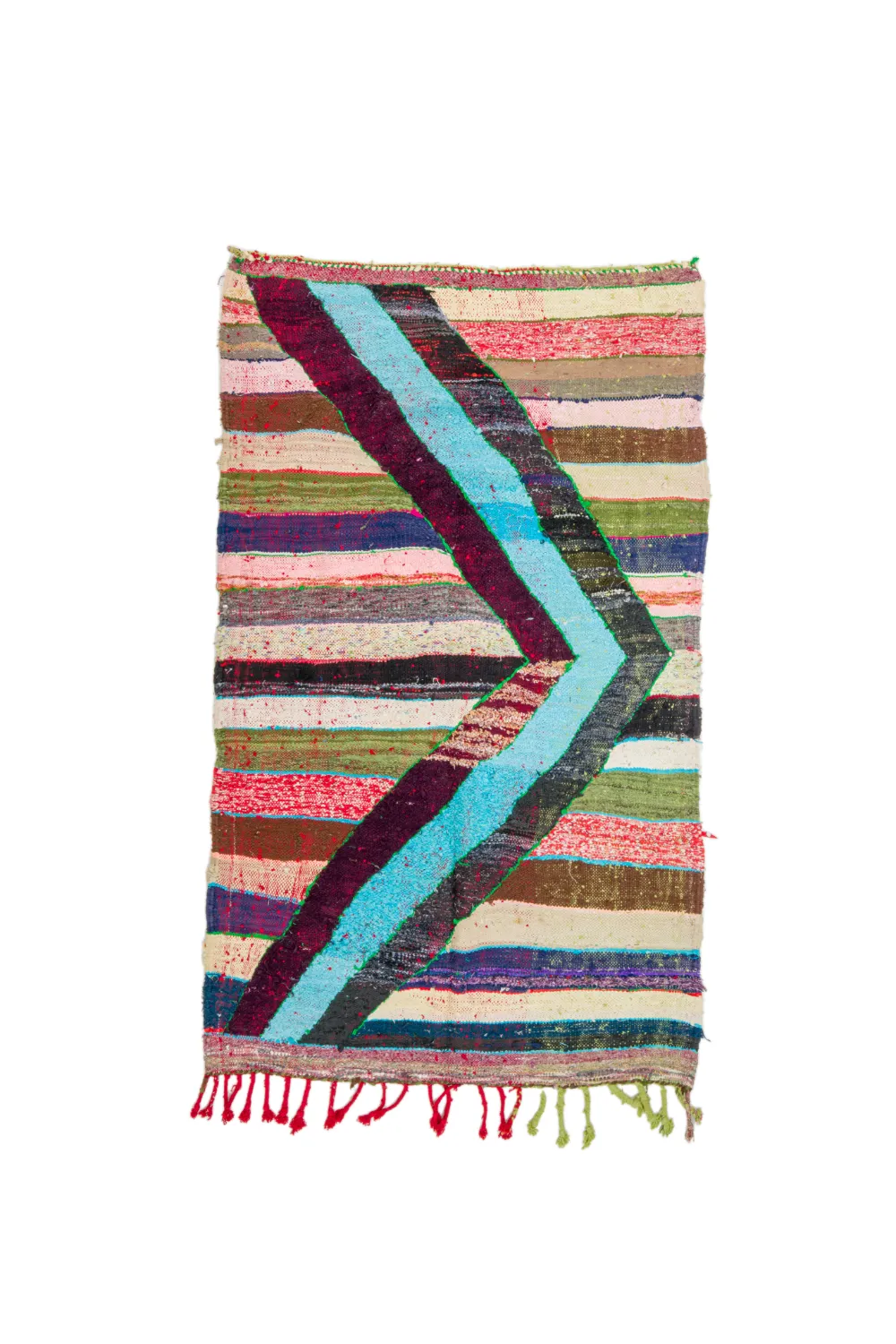 Marokkolainen Kilim matto Boucherouite 115 x 215 cm
