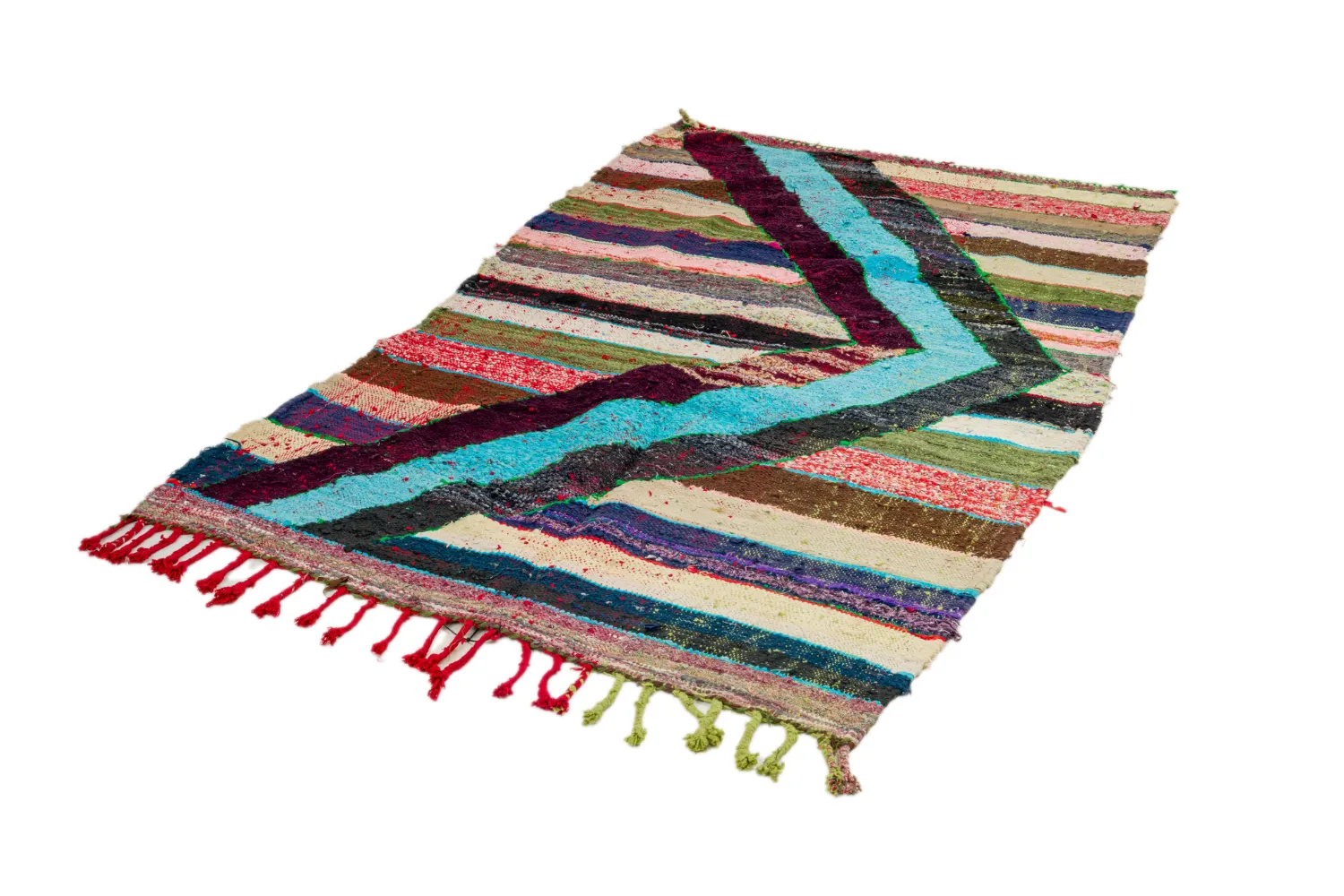 Marokkolainen Kilim matto Boucherouite 115 x 215 cm