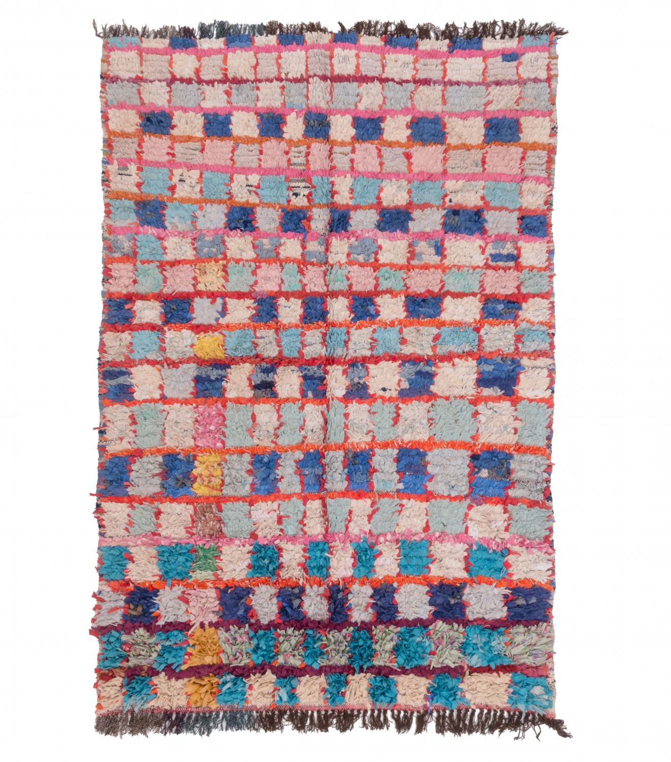 Marokkolainen Kilim matto Boucherouite 195 x 130 cm