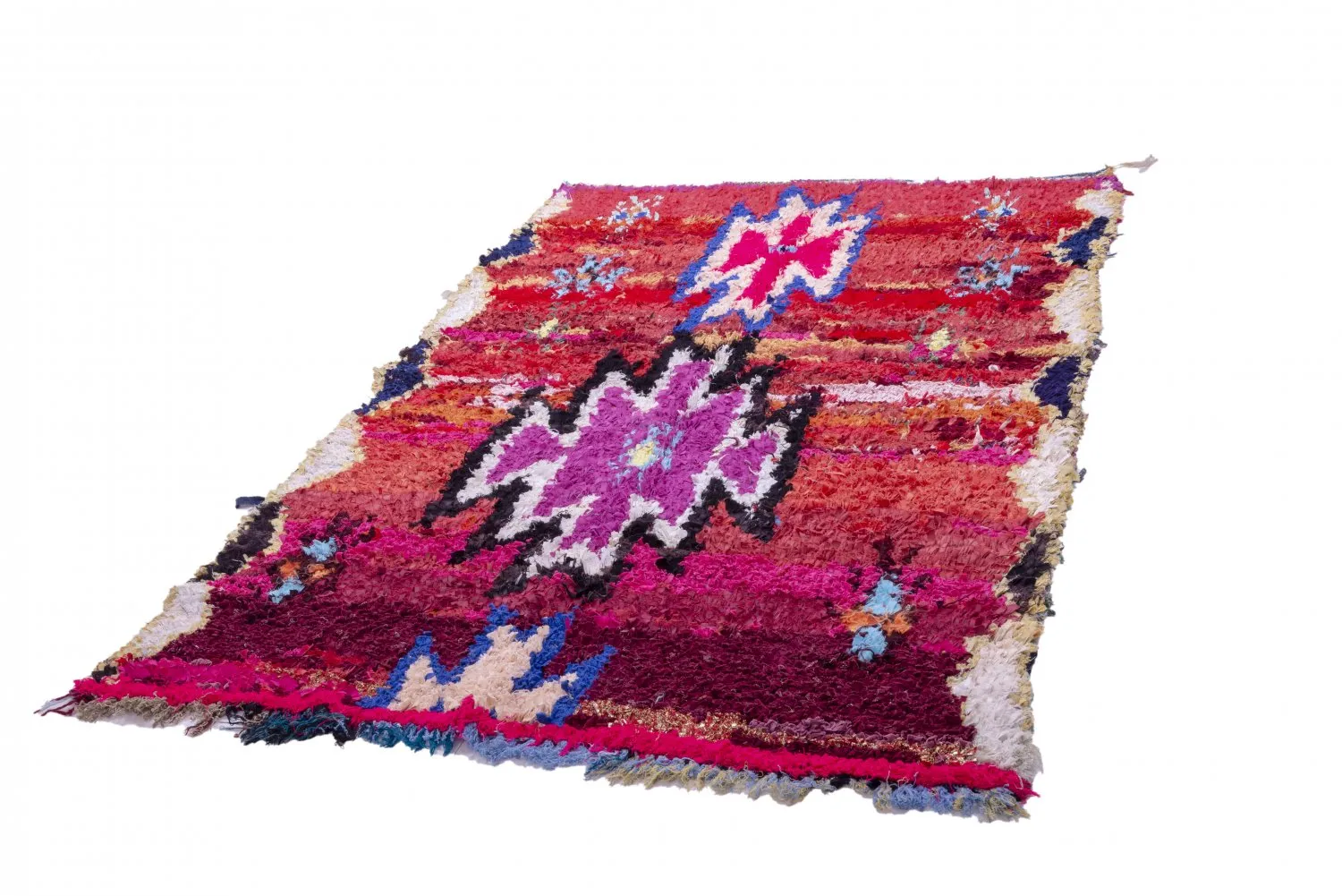 Marokkolainen Kilim matto Boucherouite 230 x 140 cm