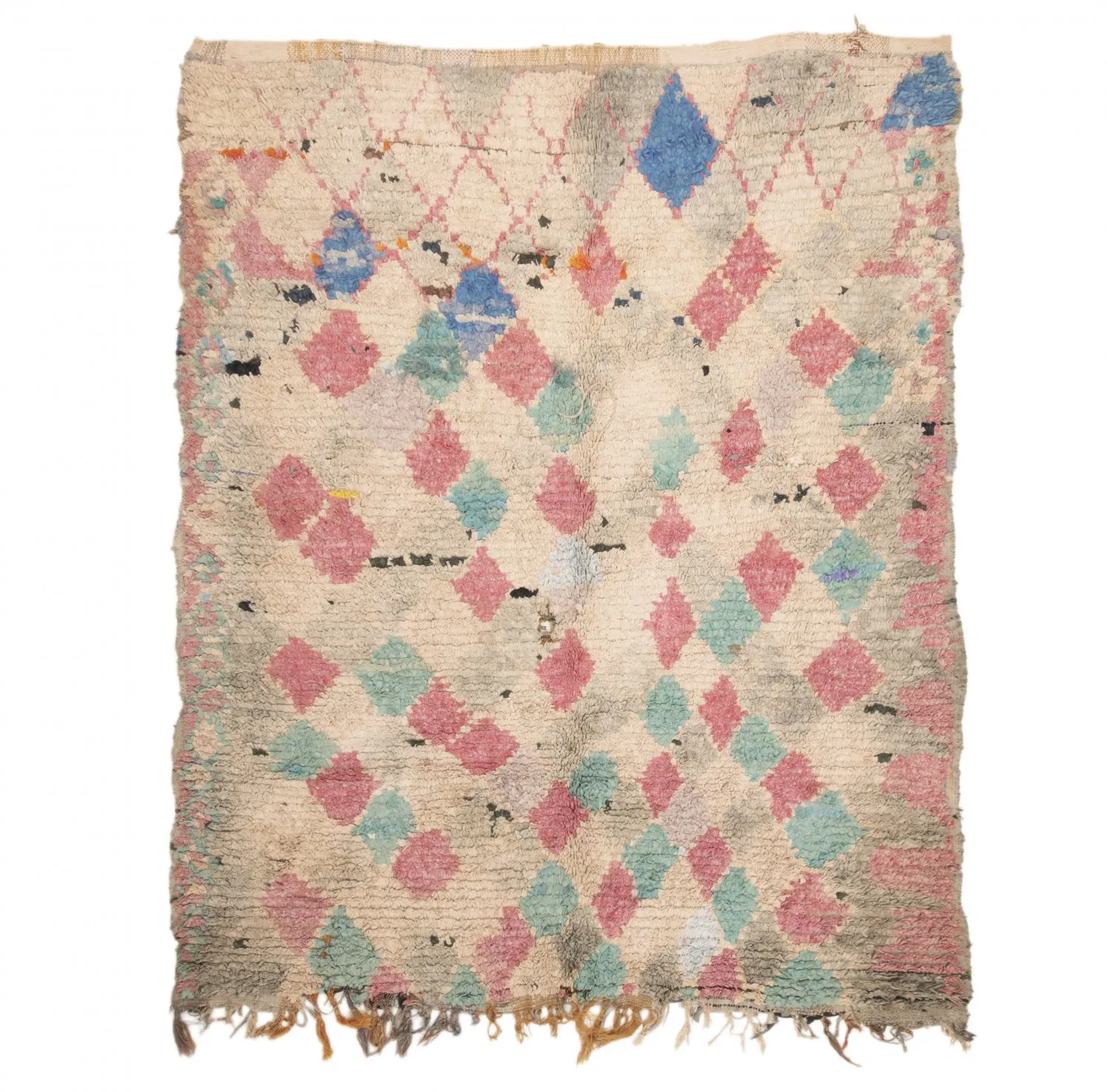Marokkolainen Kilim matto Boucherouite 205 x 170 cm