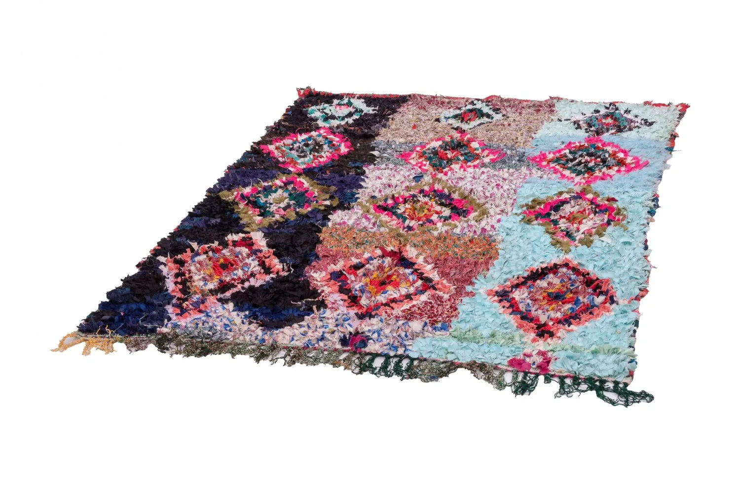Marokkolainen Kilim matto Boucherouite 195 x 150 cm