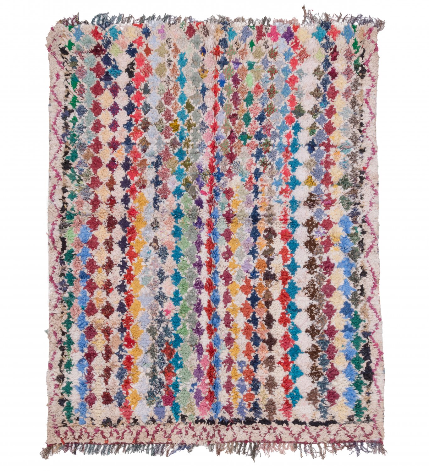 Marokkolainen Kilim matto Boucherouite 205 x 155 cm
