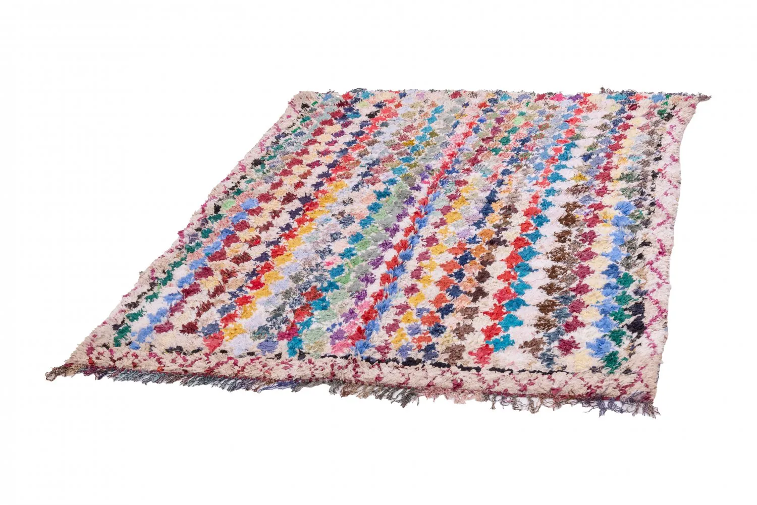 Marokkolainen Kilim matto Boucherouite 205 x 155 cm