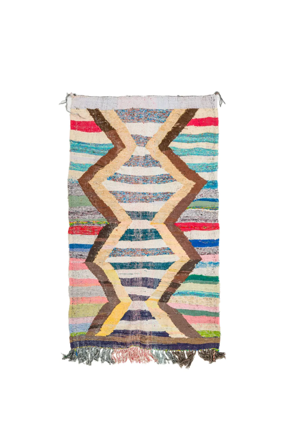 Marokkolainen Kilim matto Boucherouite 120 x 210 cm
