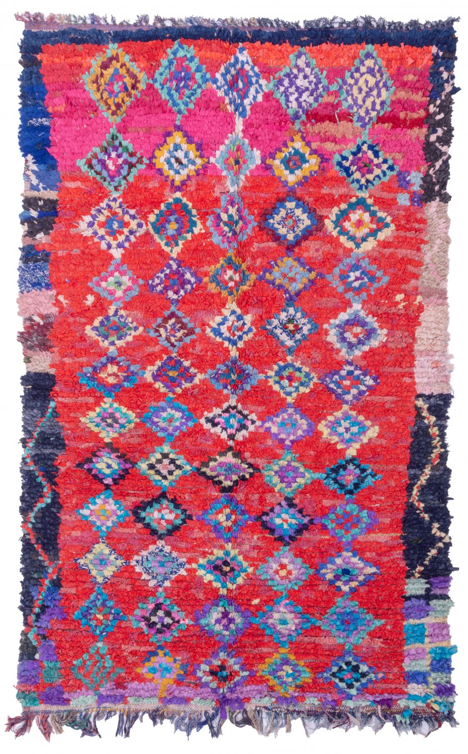 Marokkolainen Kilim matto Boucherouite 245 x 150 cm