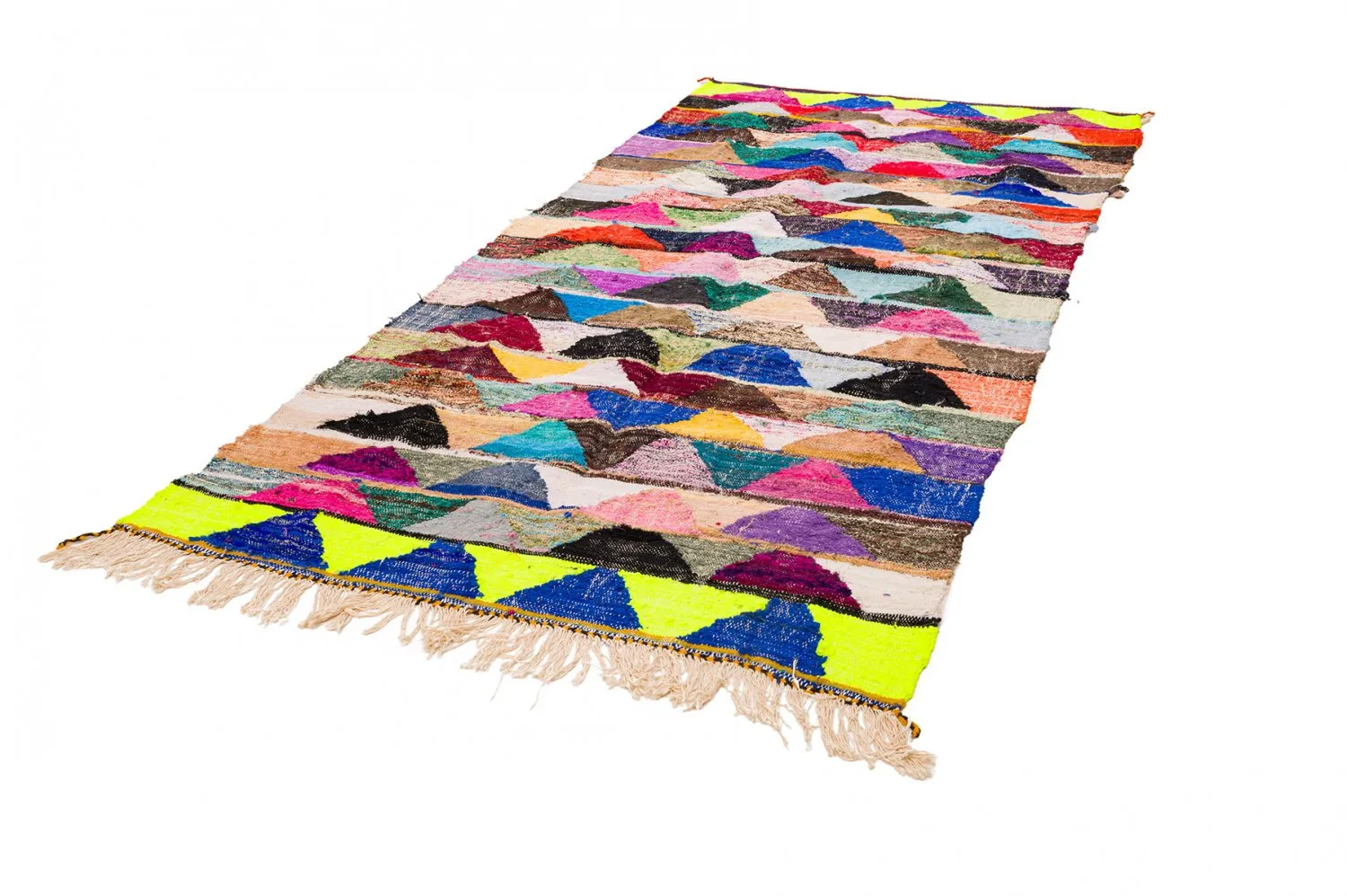 Marokkolainen Kilim matto Boucherouite 135 x 290 cm