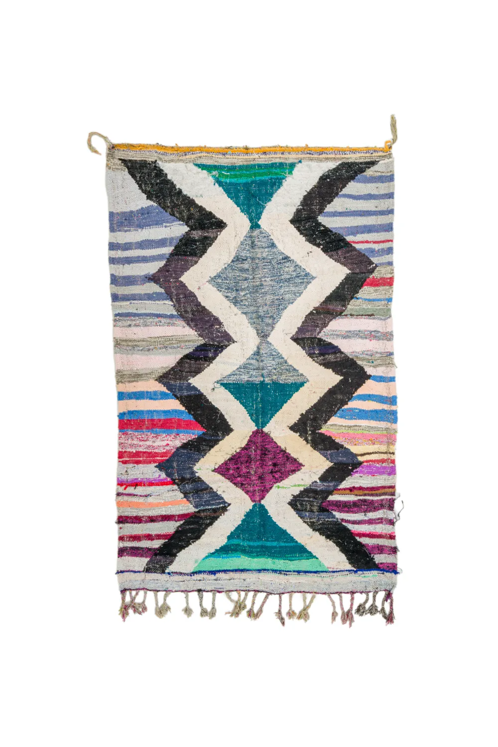 Marokkolainen Kilim matto Boucherouite 140 x 220 cm