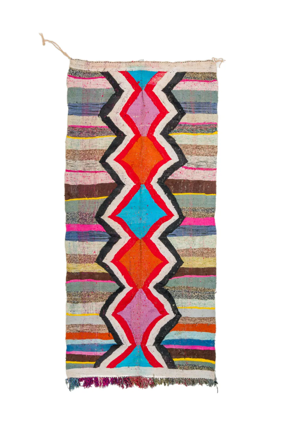 Marokkolainen Kilim matto Boucherouite 130 x 260 cm