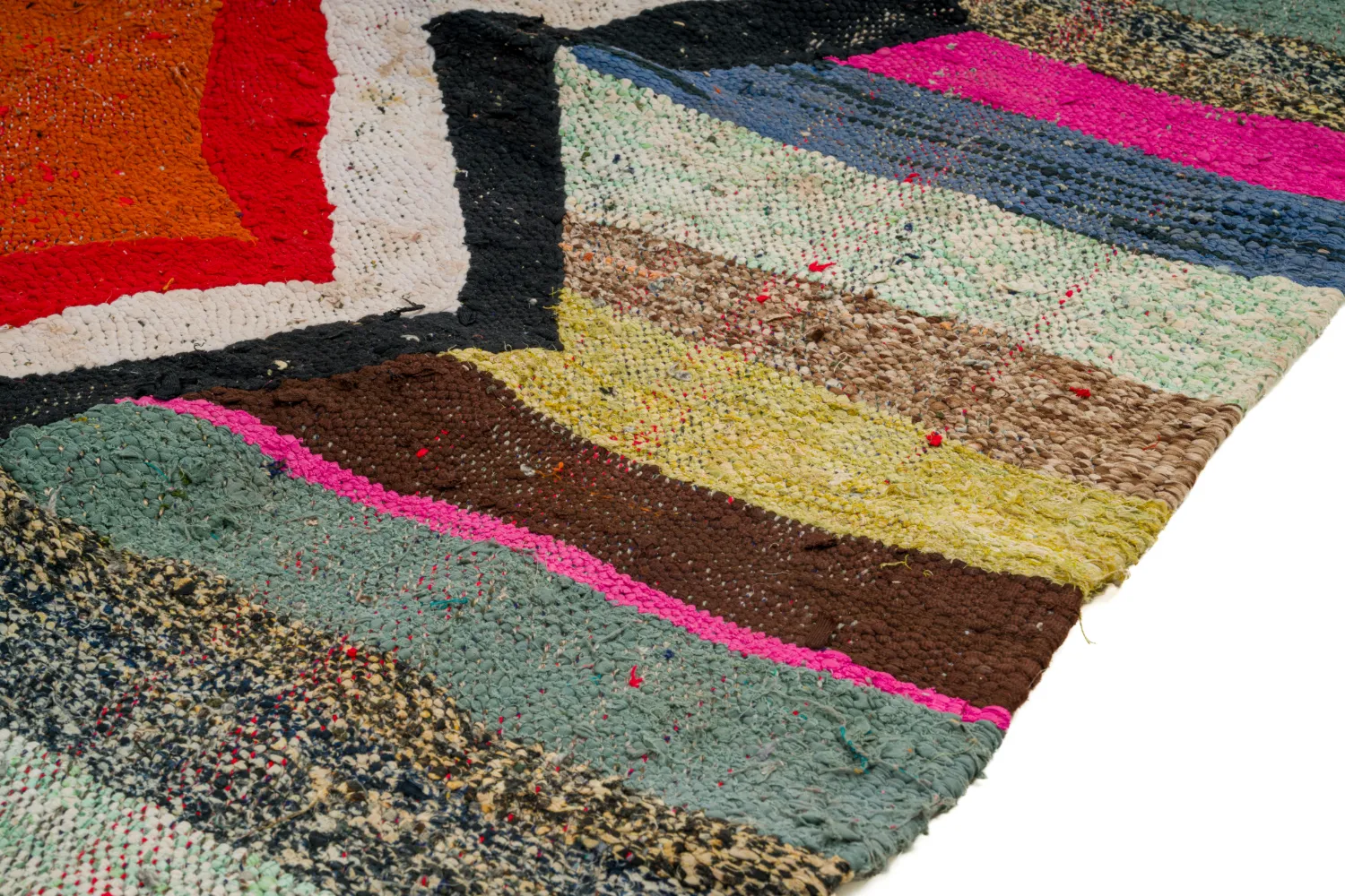 Marokkolainen Kilim matto Boucherouite 130 x 260 cm