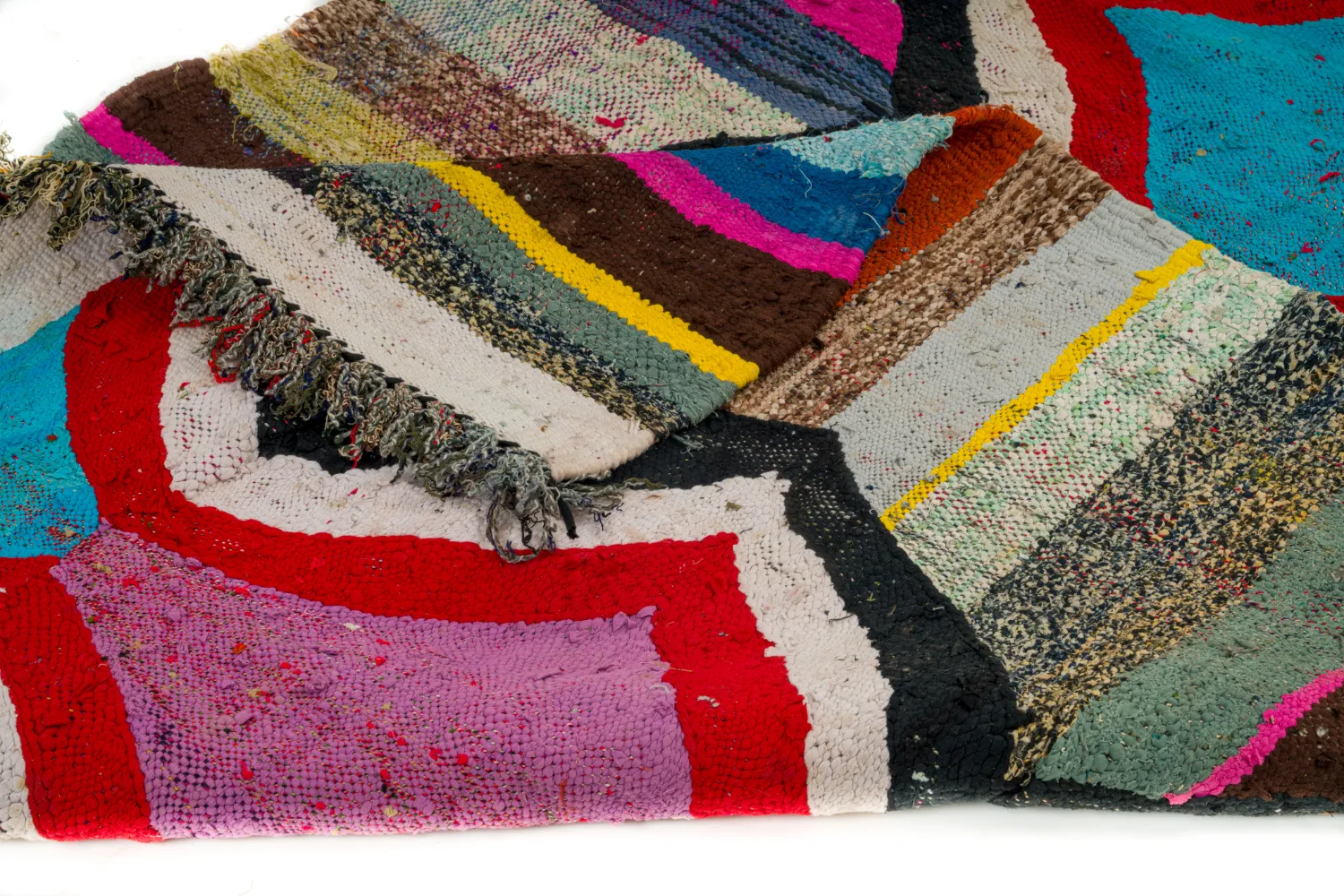 Marokkolainen Kilim matto Boucherouite 130 x 260 cm