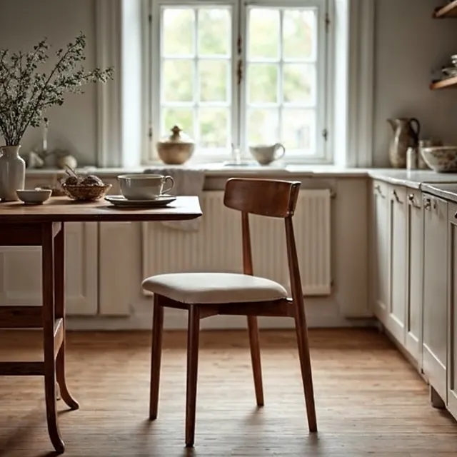 Tuoli - Ystad (pähkinä/beige) - 2 kpl