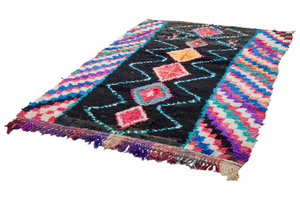 Marokkolainen Kilim matto Boucherouite 250 x 155 cm