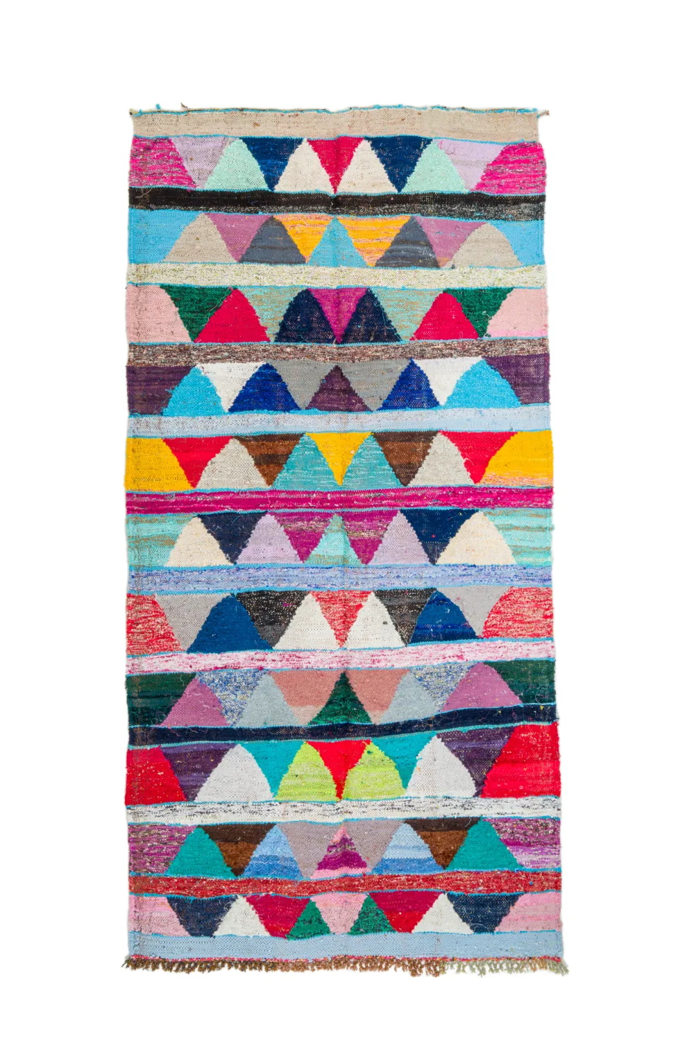 Marokkolainen Kilim matto Boucherouite 135 x 265 cm