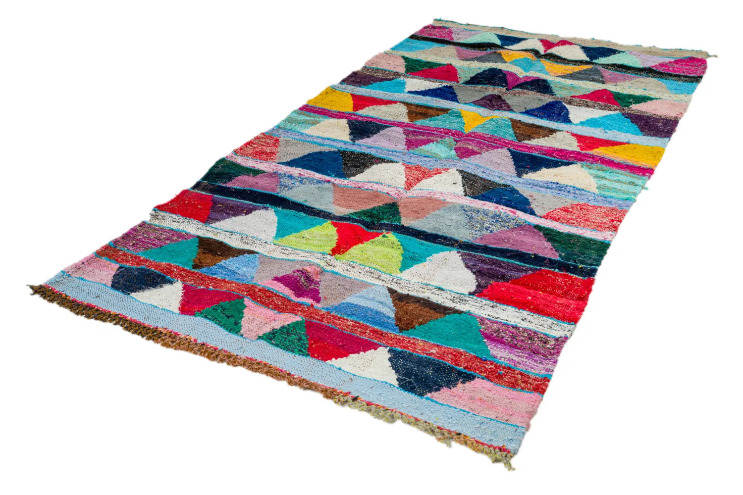Marokkolainen Kilim matto Boucherouite 135 x 265 cm