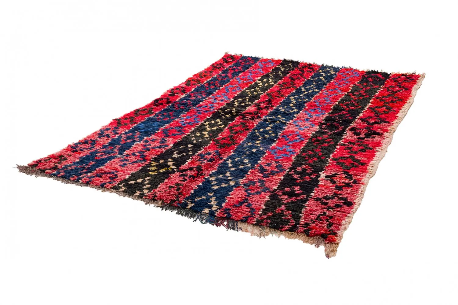 Marokkolainen Kilim matto Boucherouite 135 x 205 cm